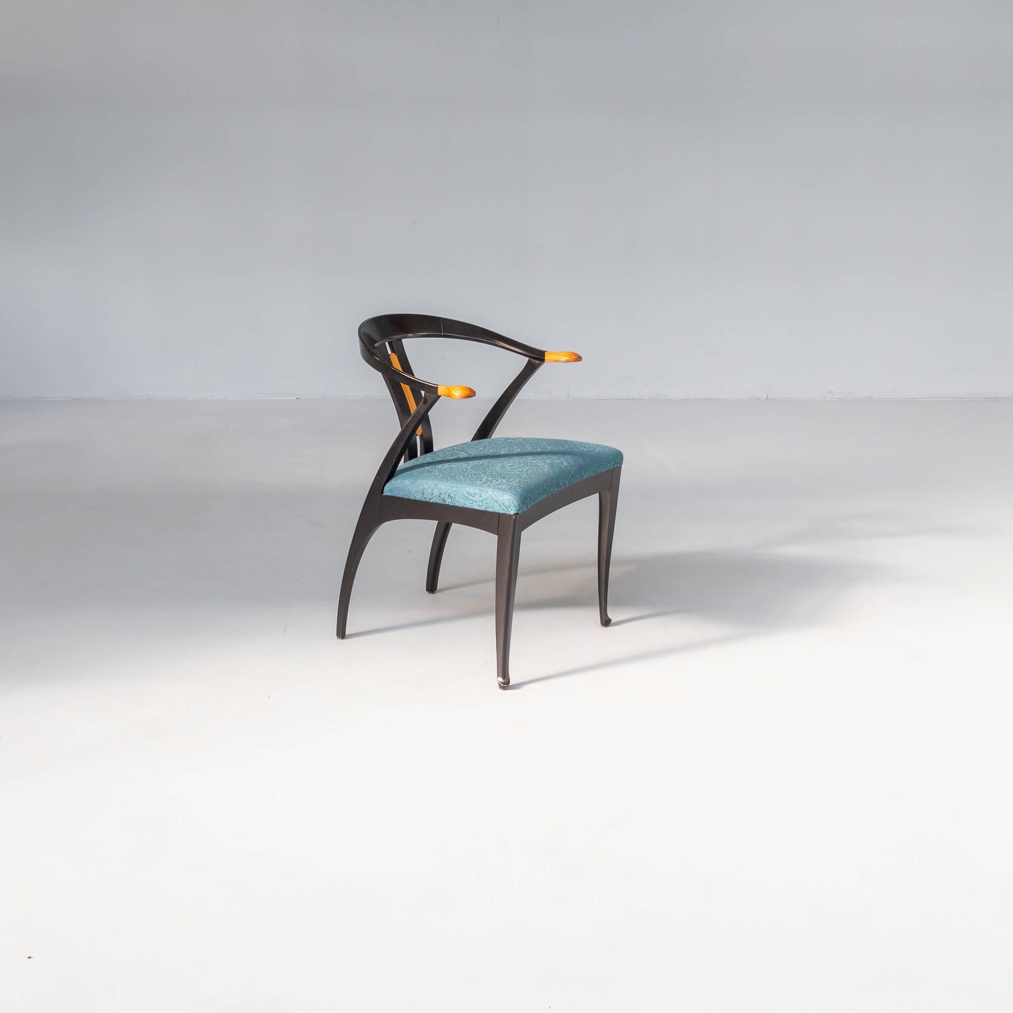 20th Century 70s cow horn dining chairs for Giorgetti set/4
