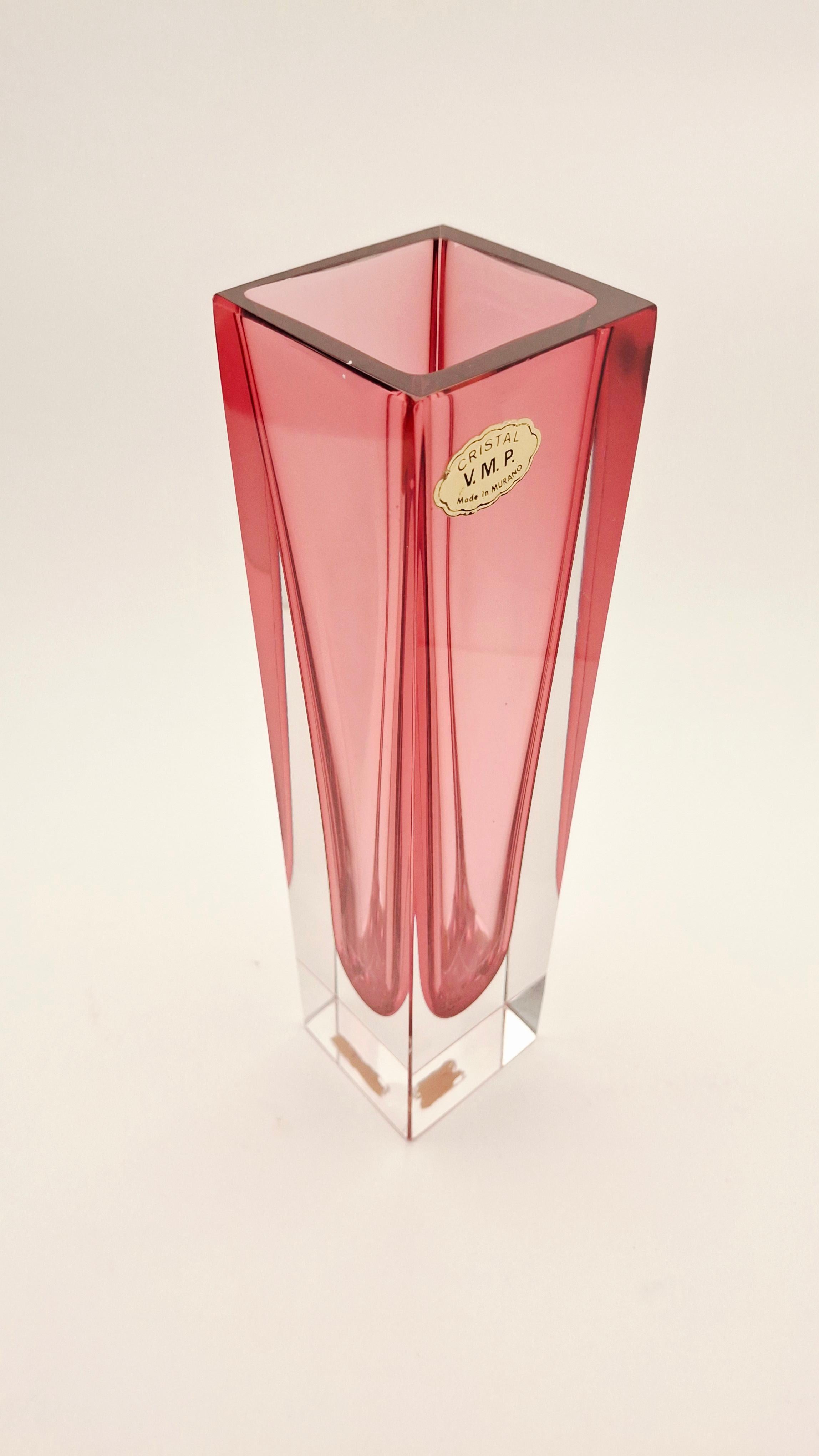 70s Cubic Sommerso VASE in vendita 3