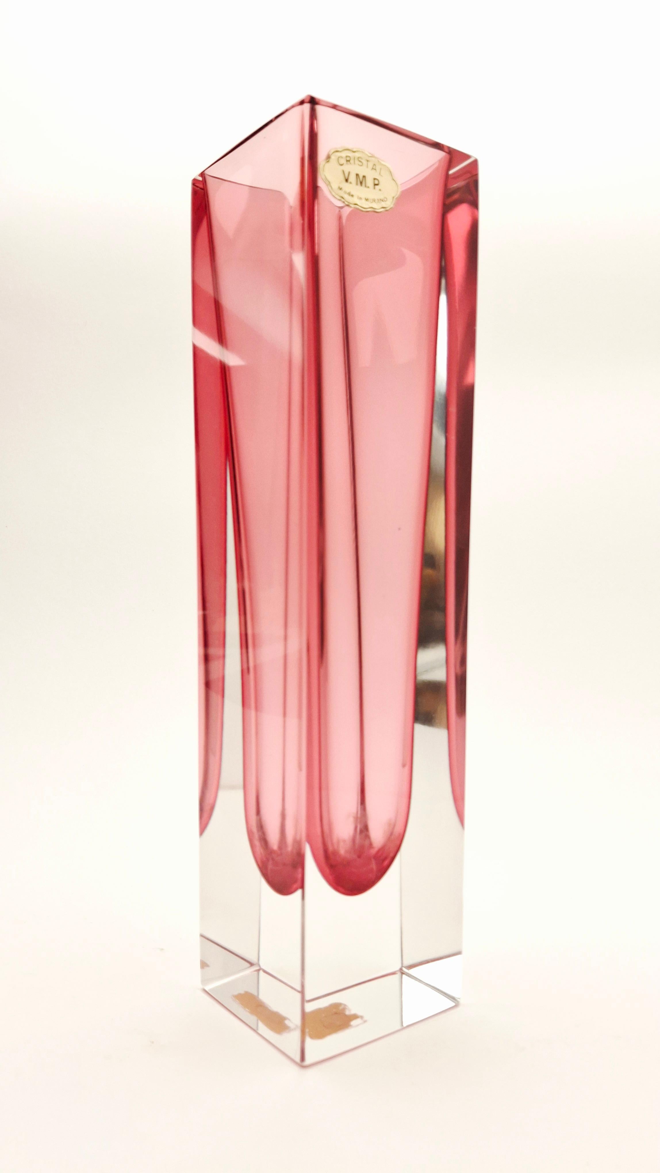 70s Cubic Sommerso VASE in vendita 4