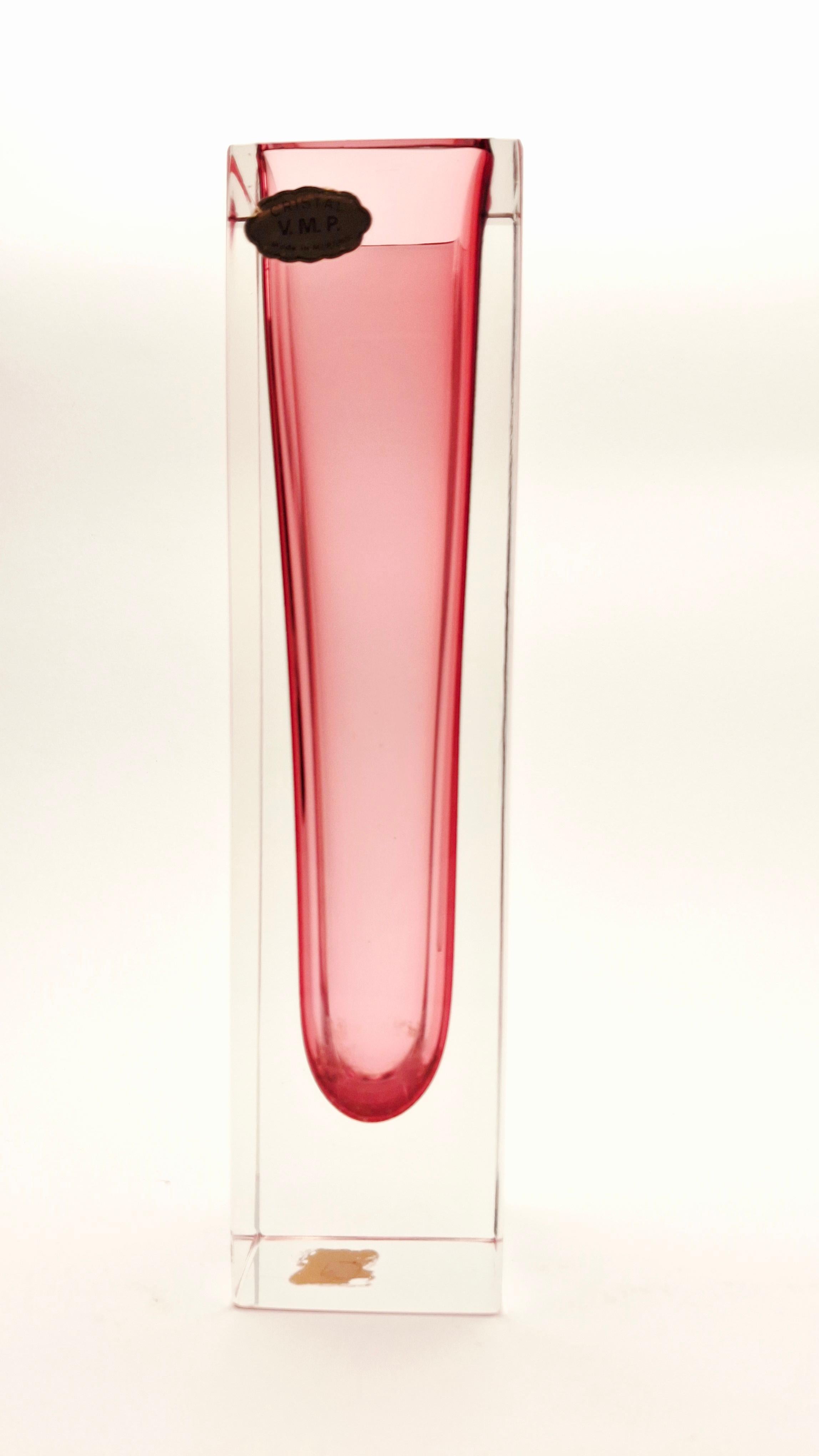 70s Cubic Sommerso VASE in vendita 5