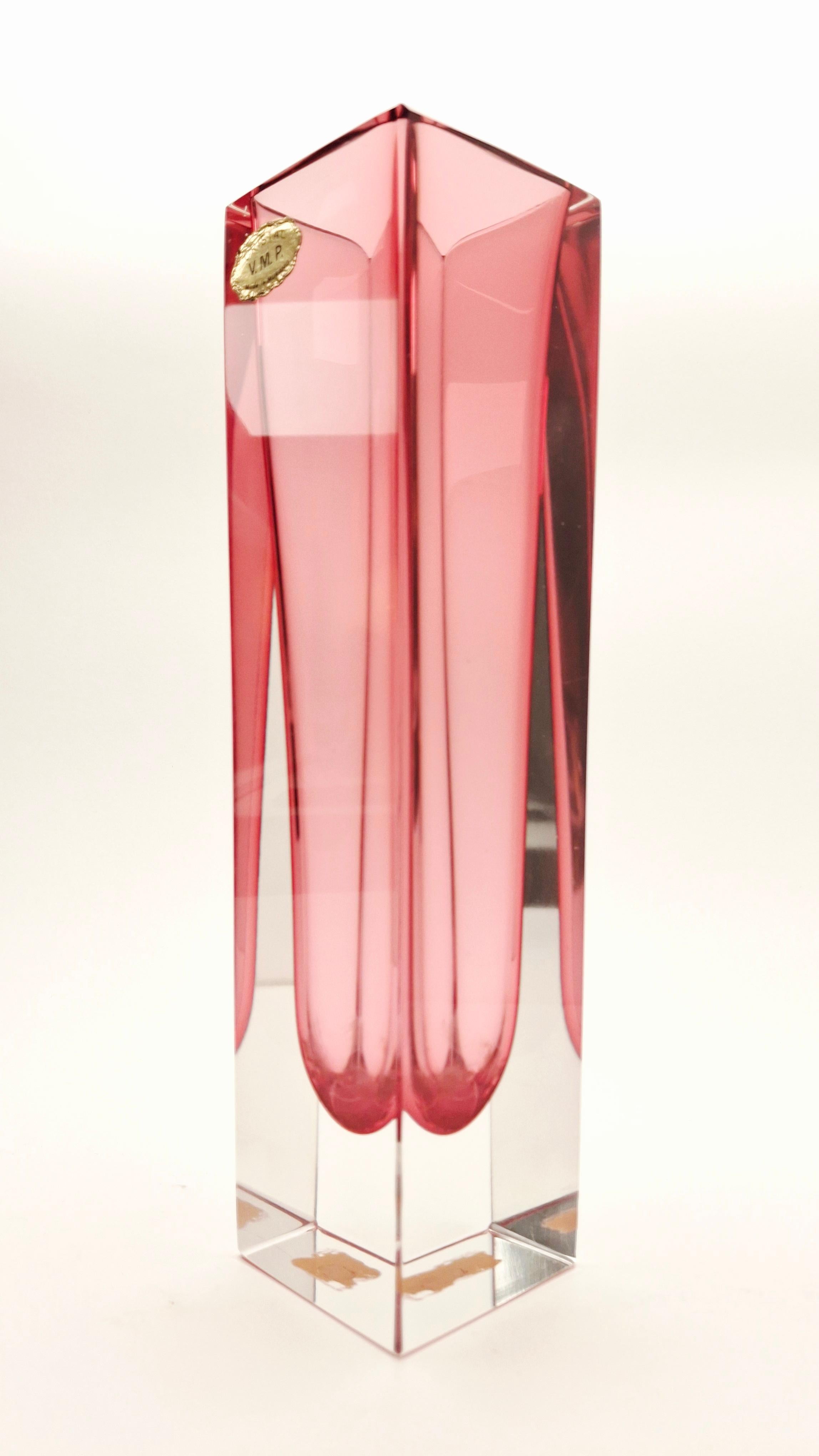 70s Cubic Sommerso VASE in vendita 6