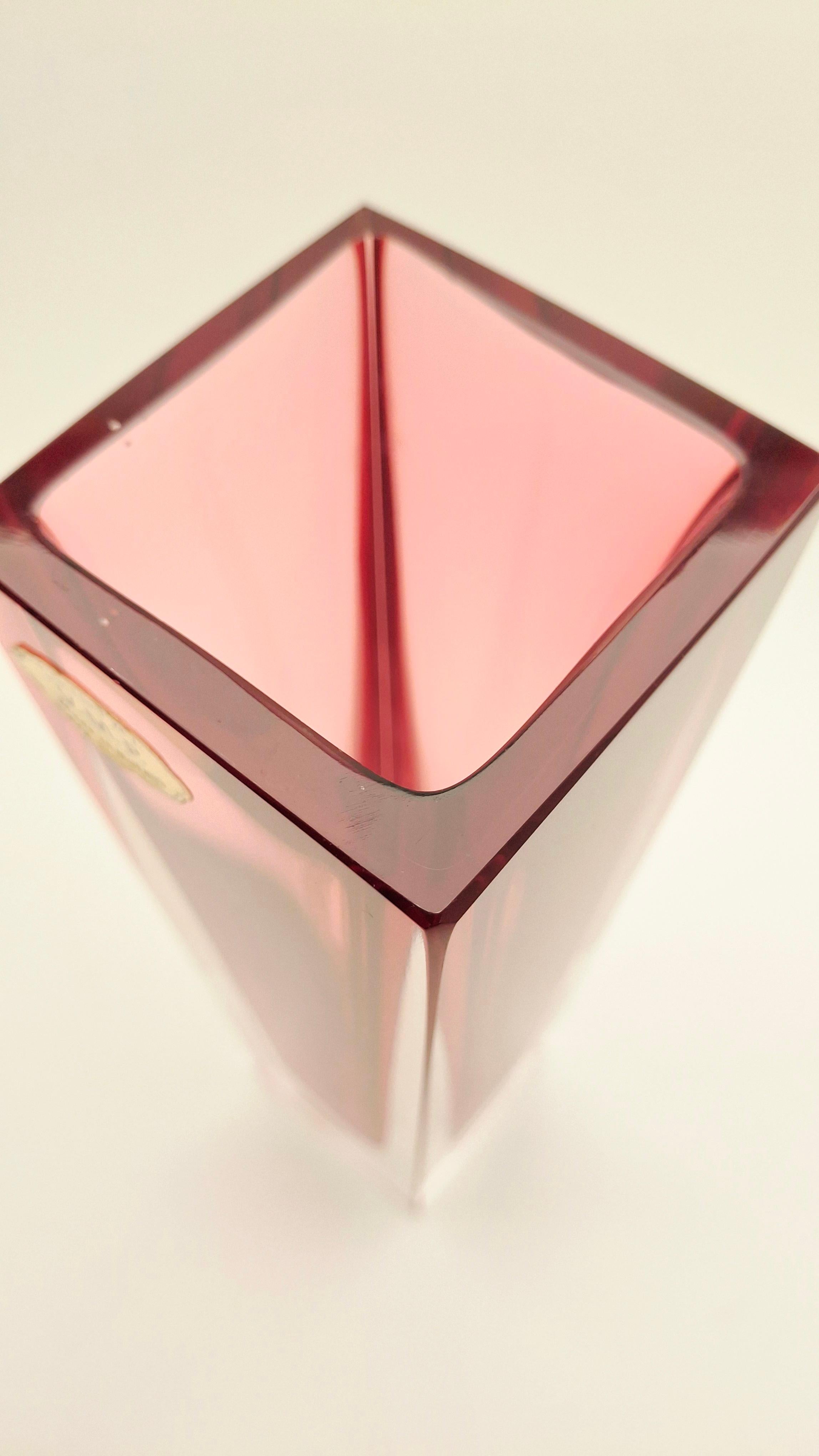 Mid-Century moderno 70s Cubic Sommerso VASE in vendita