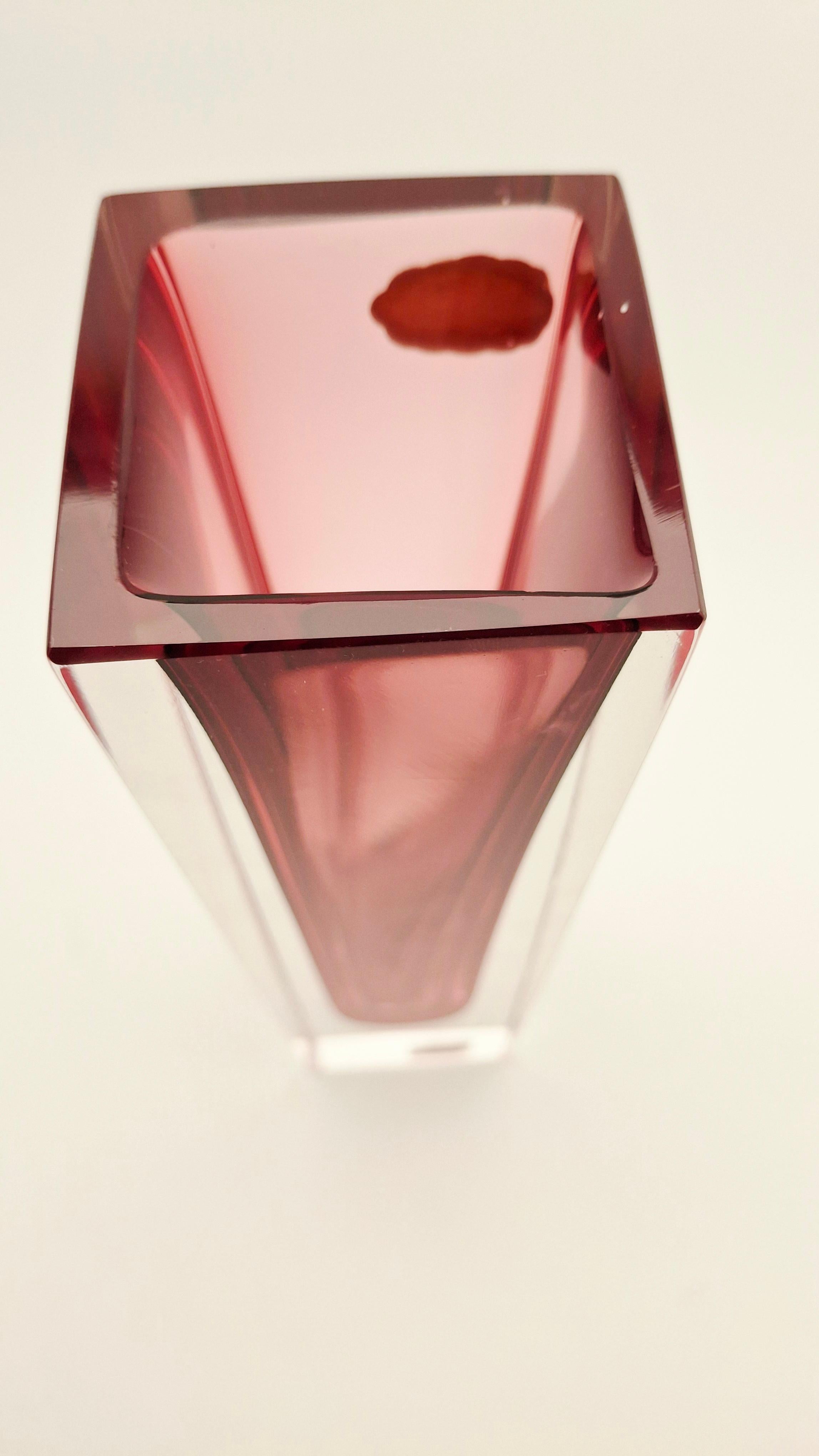 Italiano 70s Cubic Sommerso VASE in vendita