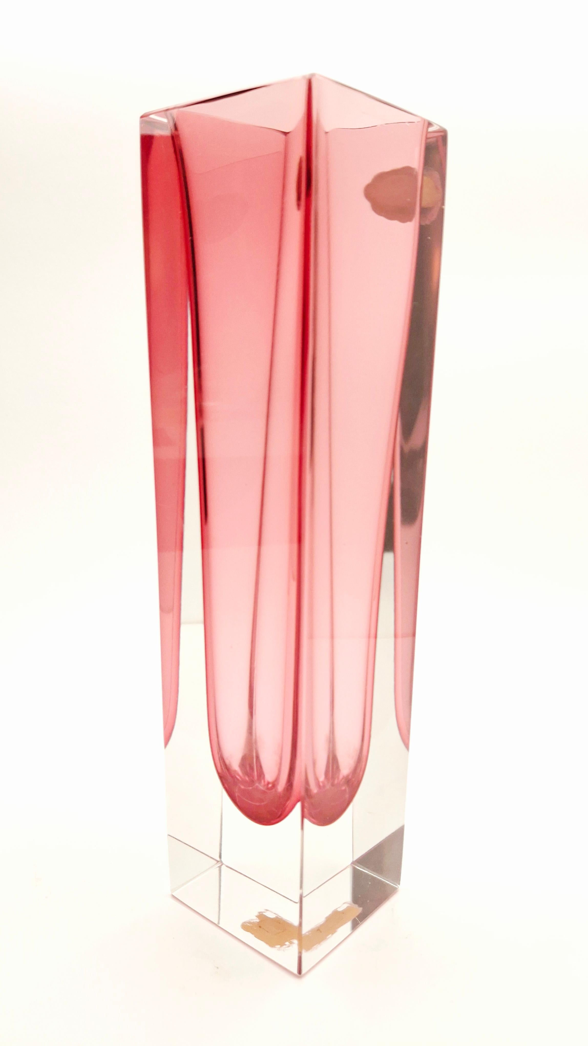 Fine XX secolo 70s Cubic Sommerso VASE in vendita