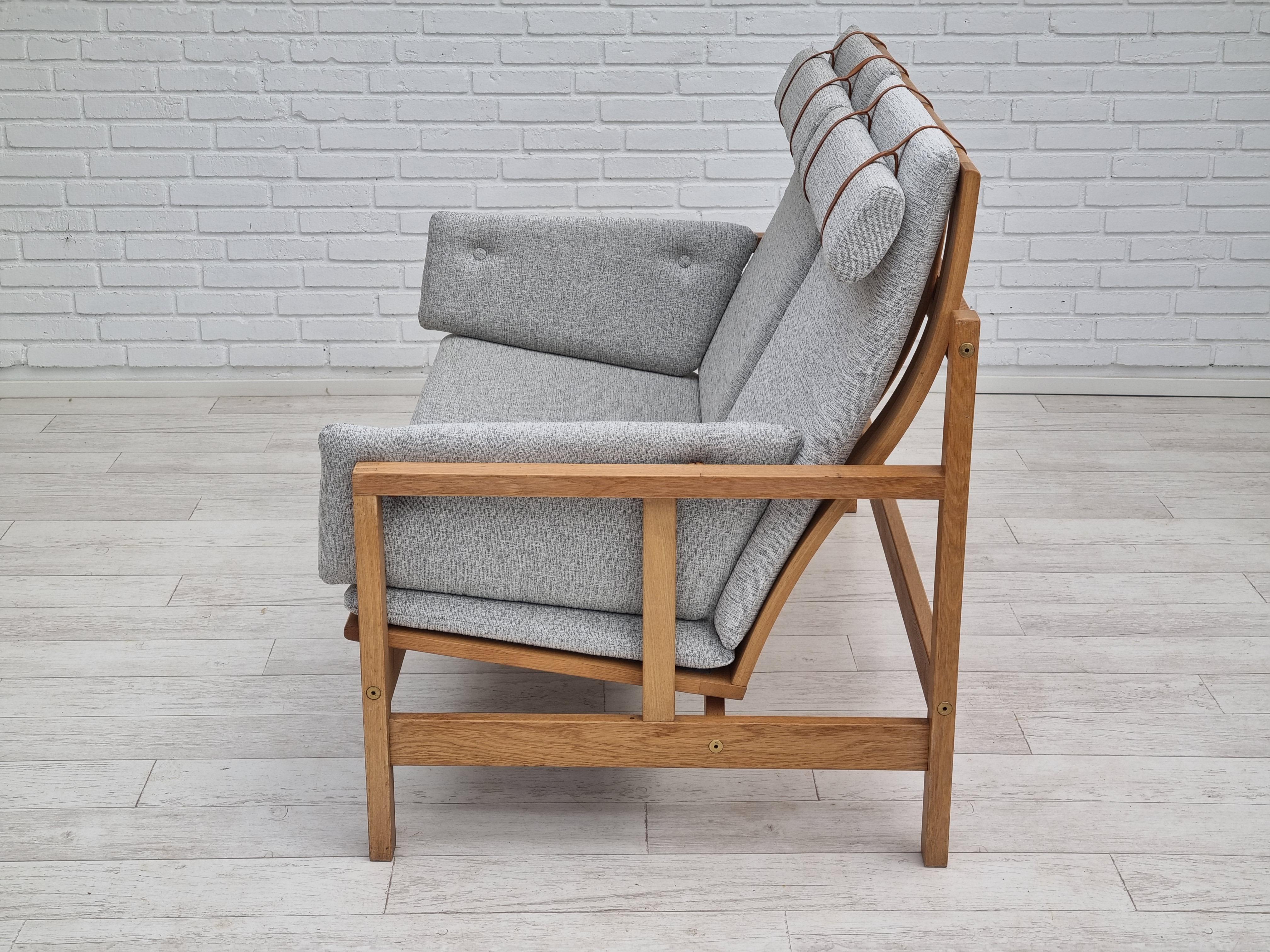 70s, Danish design by Børge Mogensen, 2 seater sofa, model 2252, oak wood 14