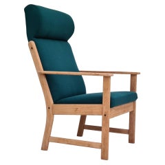 Annes 70, Design danois par Jrgen Bkmark pour FDB, Fauteuil  dossier haut remeubl