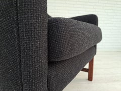 70s, Danish Design, Completely Restored High-Back Ear Flap Chair, Furniture Wool