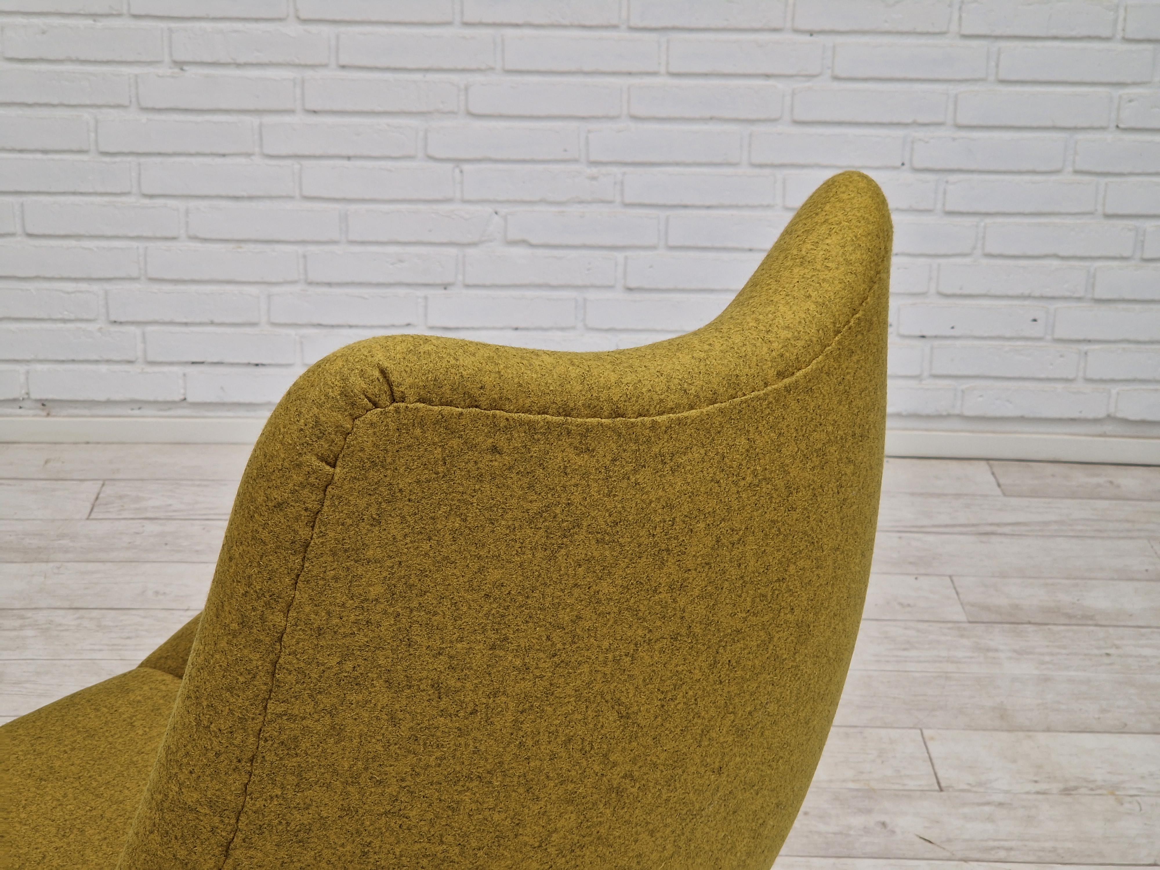 1960s, Danish design by H.W.Klein for Bramin Møbler. Swivel armchair model 