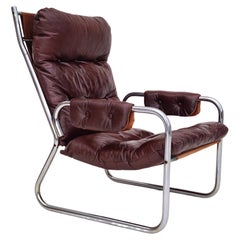 70s, Danish Design, Lounge Chair, Leather, Original Condition