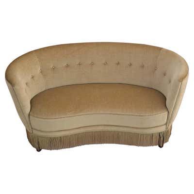 1970s, Danish Velour 2 Seater Sofa, Original Condition, Beechwood For ...