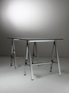70s Desk with Chrome Trestles