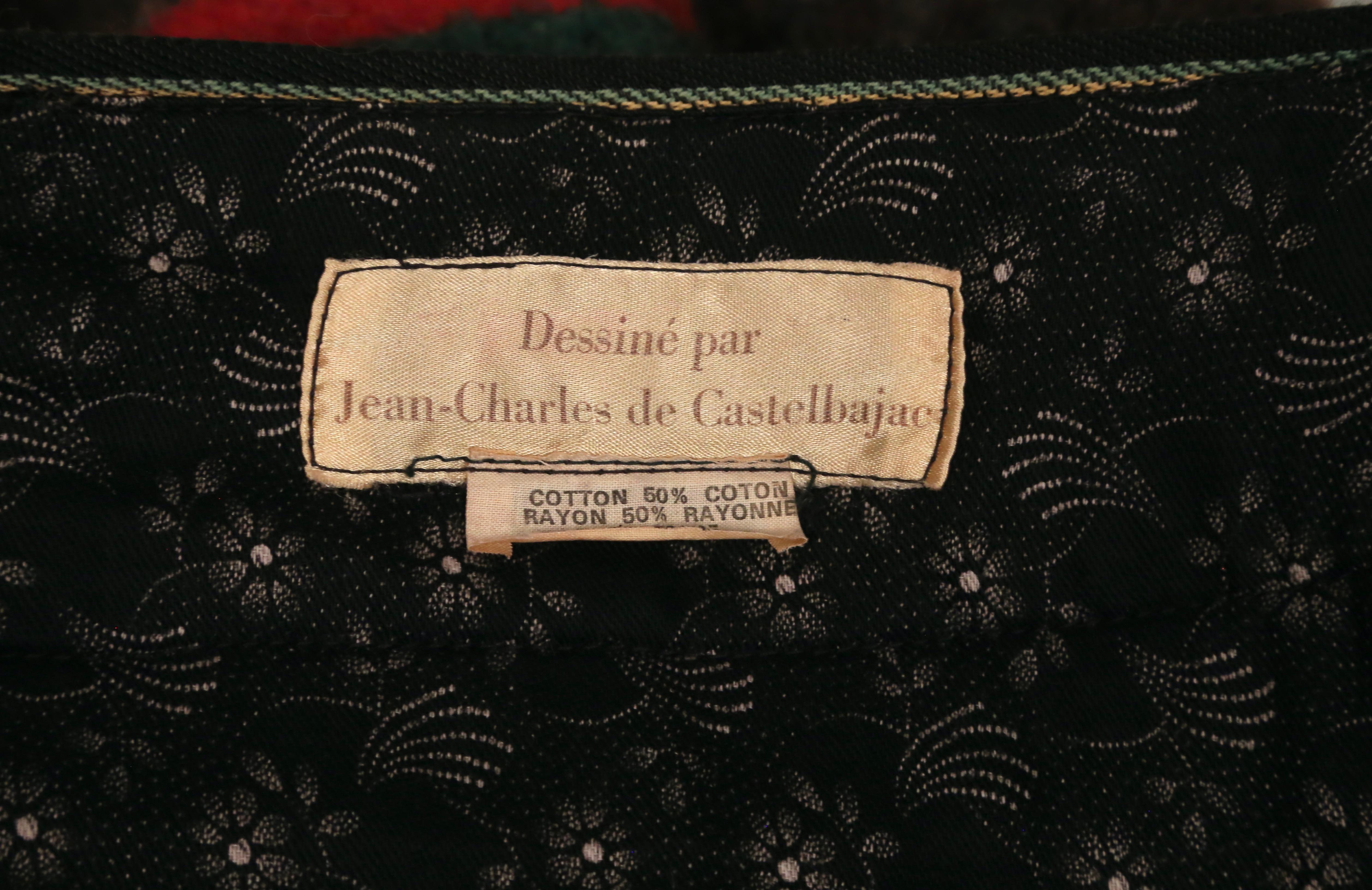 70's Dessinè par Jean-Charles de Castelbajac blanket jacket with floral lining For Sale 5