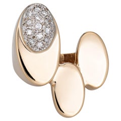 70s Diamond Ring Vintage 14k Yellow Gold Cocktail Oval Estate Jewelry