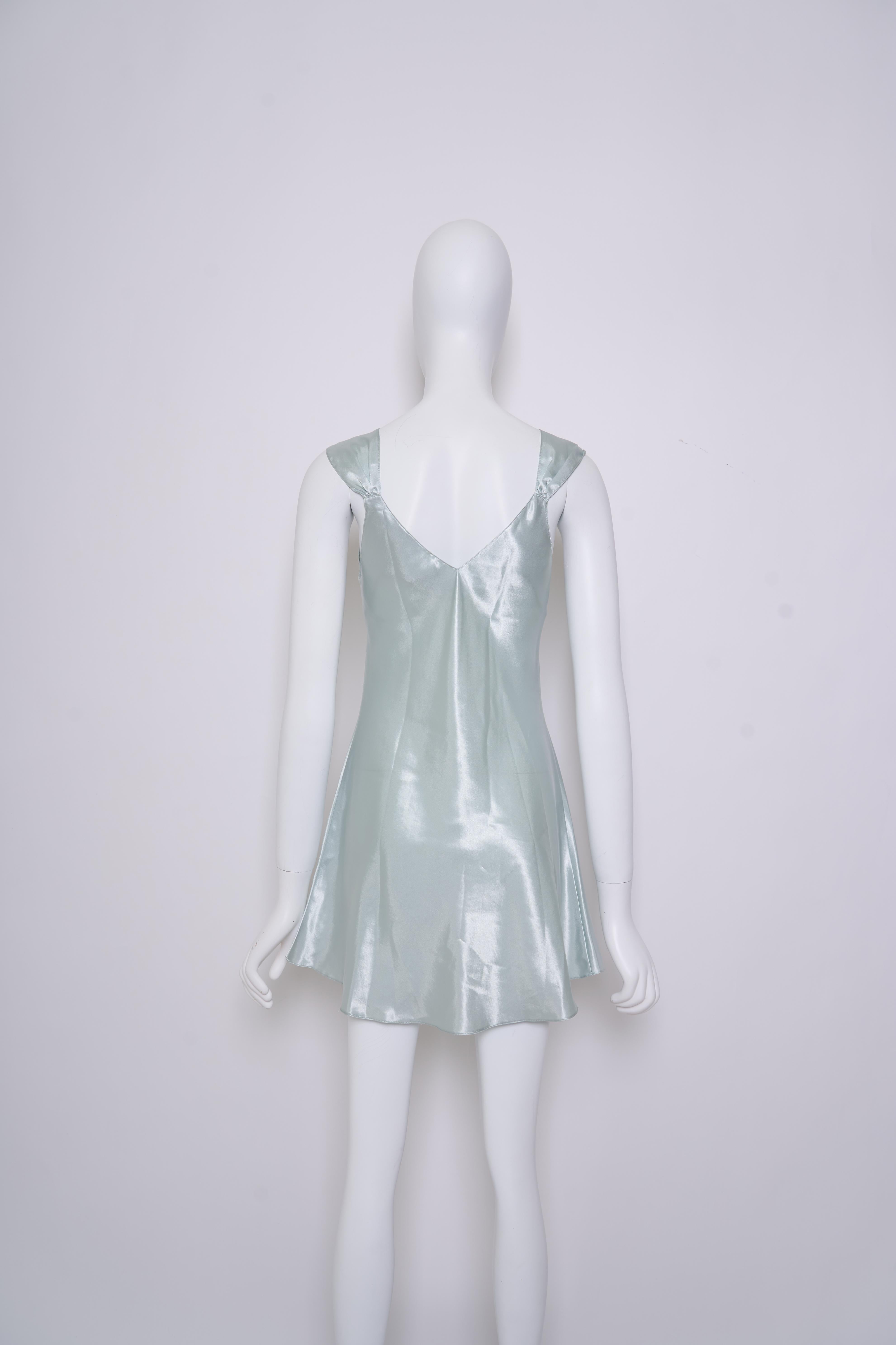 Gray 70s Dior Vintage Baby Doll Blue Dress