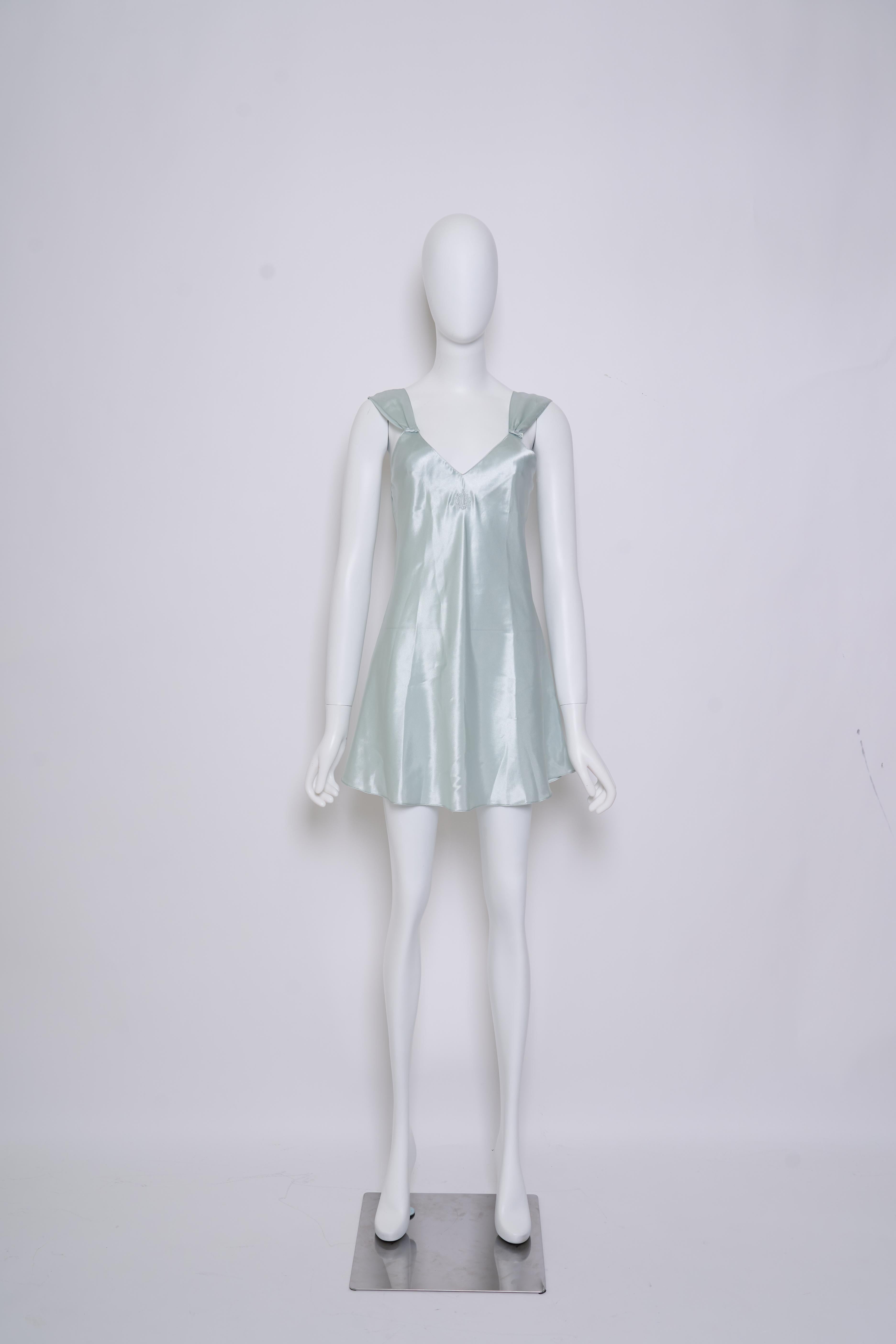 70s Dior Vintage Baby Doll Blue Dress 2