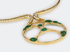 1970s Emerald Torque Pendant Necklace