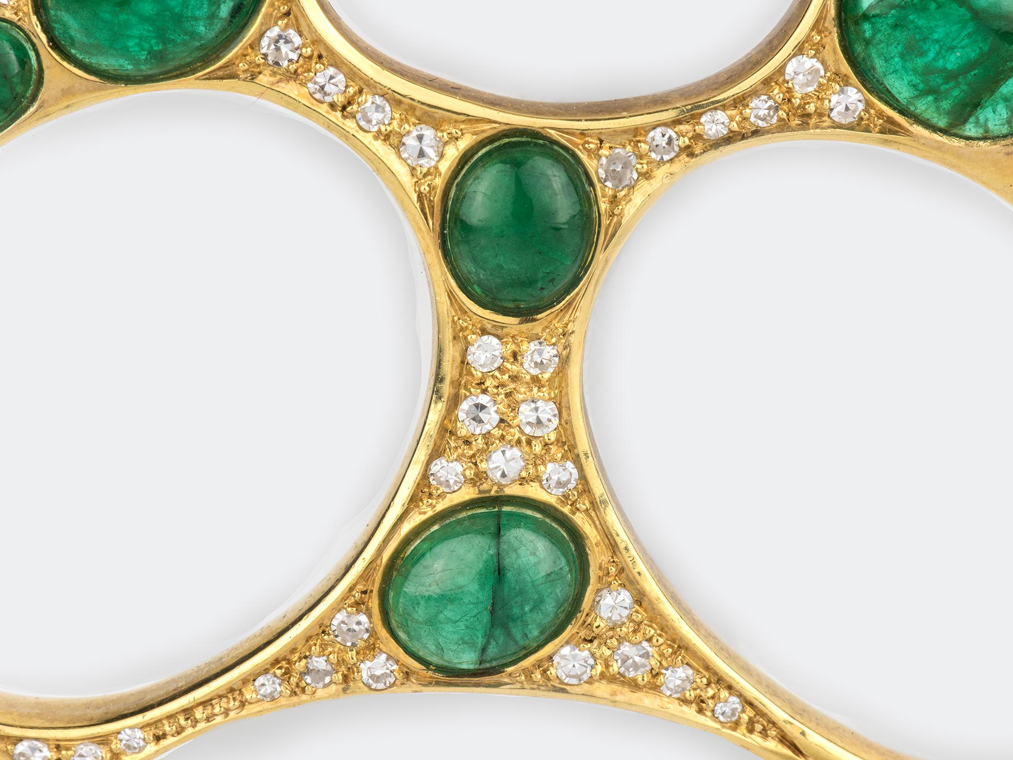 1970s Emerald Torque Pendant Necklace In Good Condition For Sale In San Antonio, TX