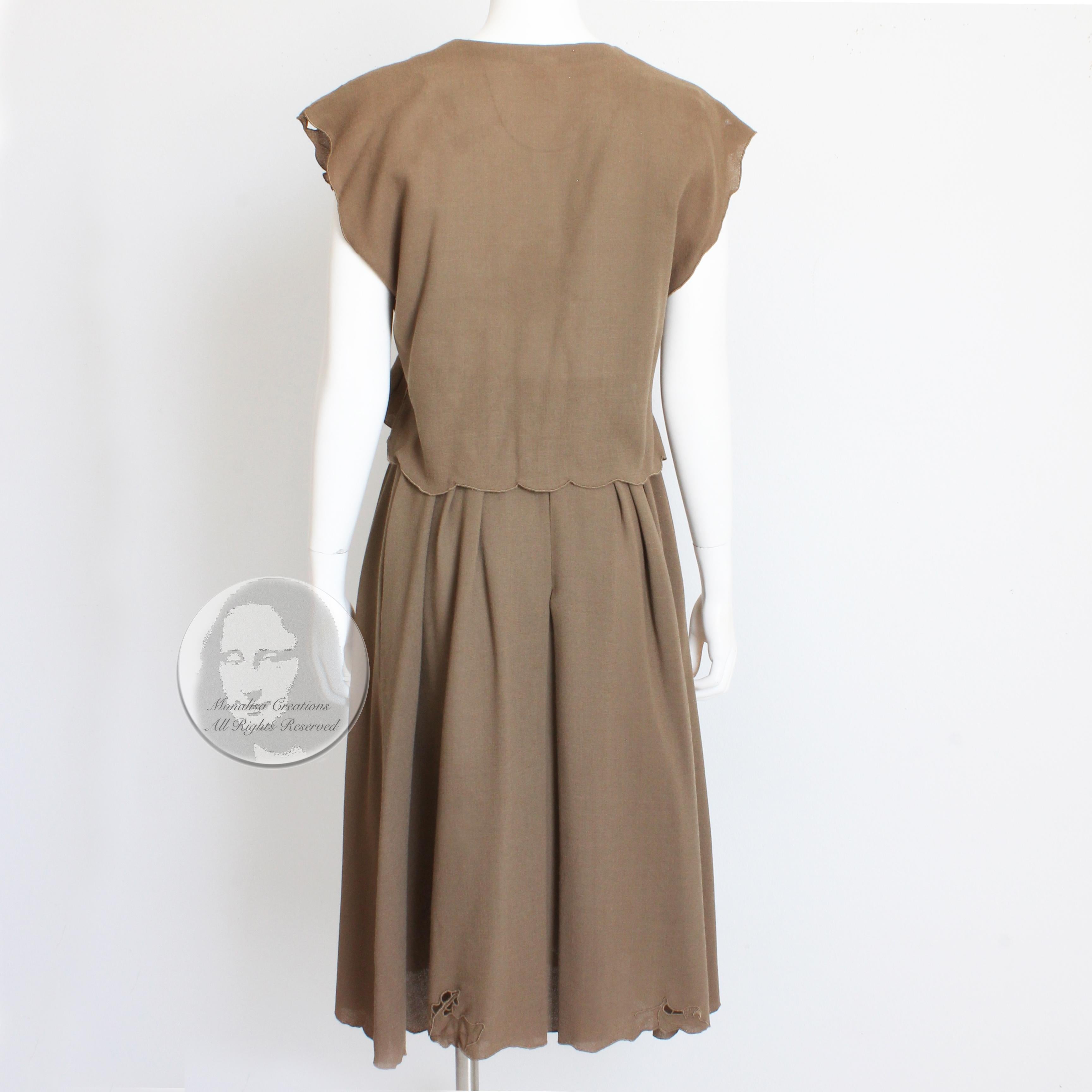 Women's or Men's 70s Emmanuelle Khanh Paris Skirt Set 2pc Tie Top & Wrap Skirt Made in Italy 38 For Sale