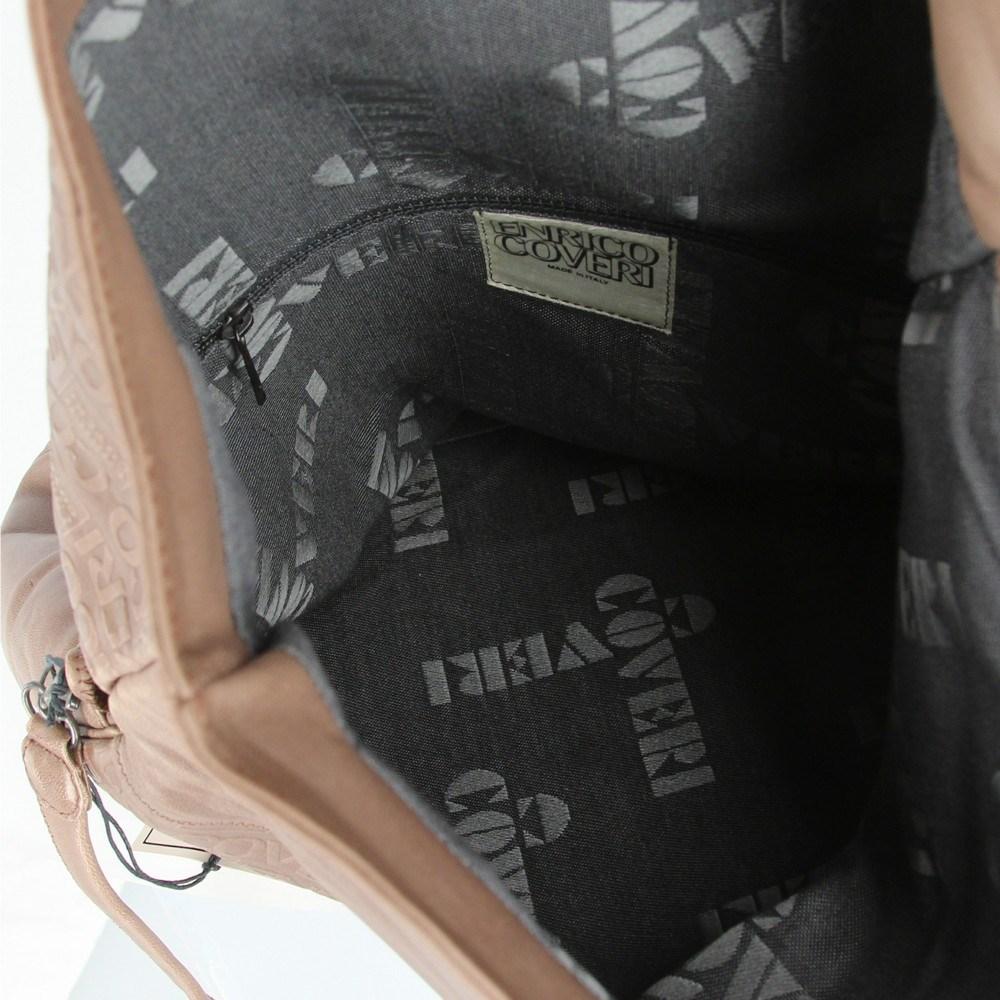 70er Jahre Enrico Coveri Vintage braune Leder-Umhängetasche mit Logo für Damen oder Herren im Angebot