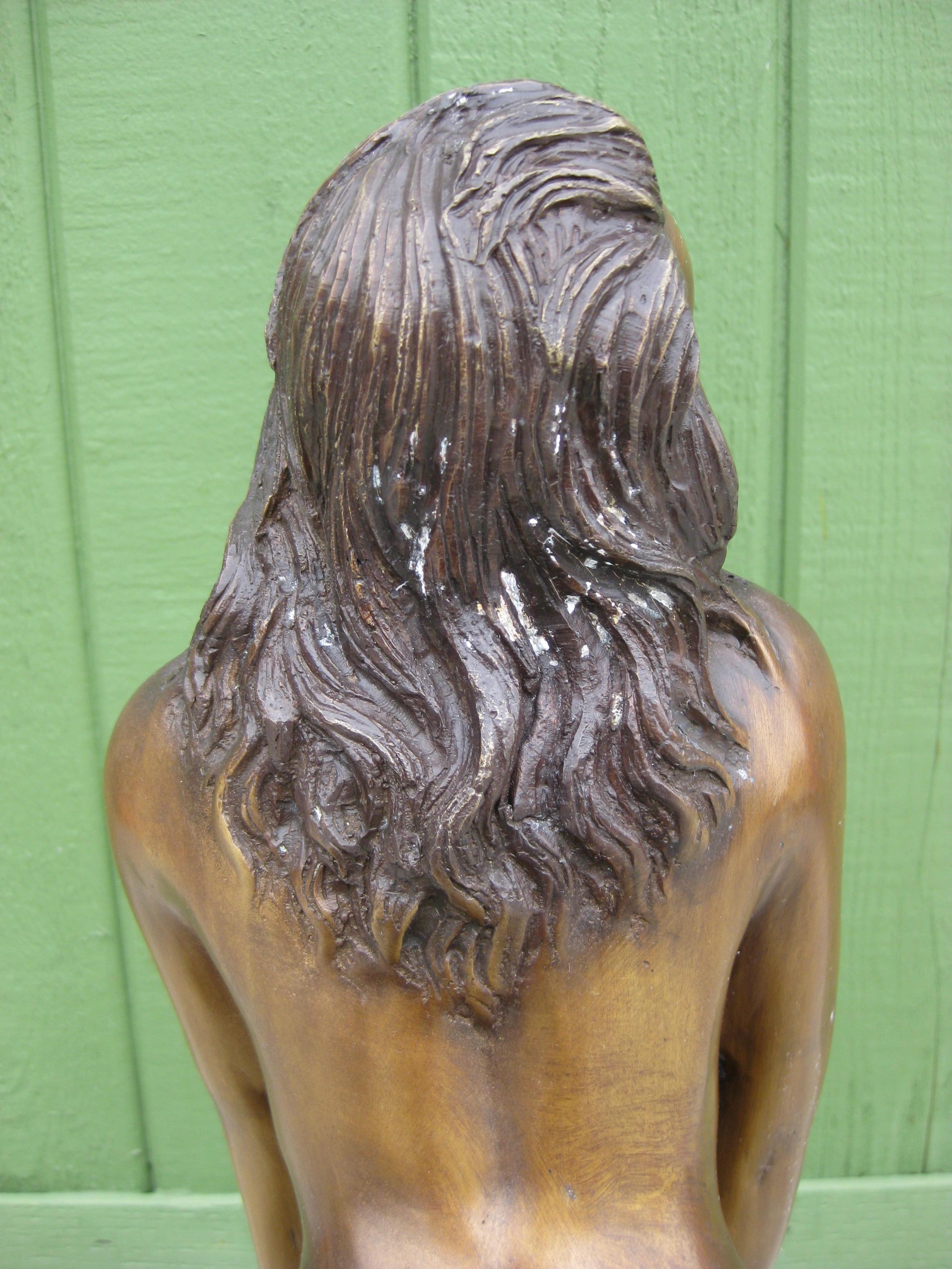 Scultura erotica in bronzo degli anni '70, nuda, risicata ed esotica, firmata! Francese? 23