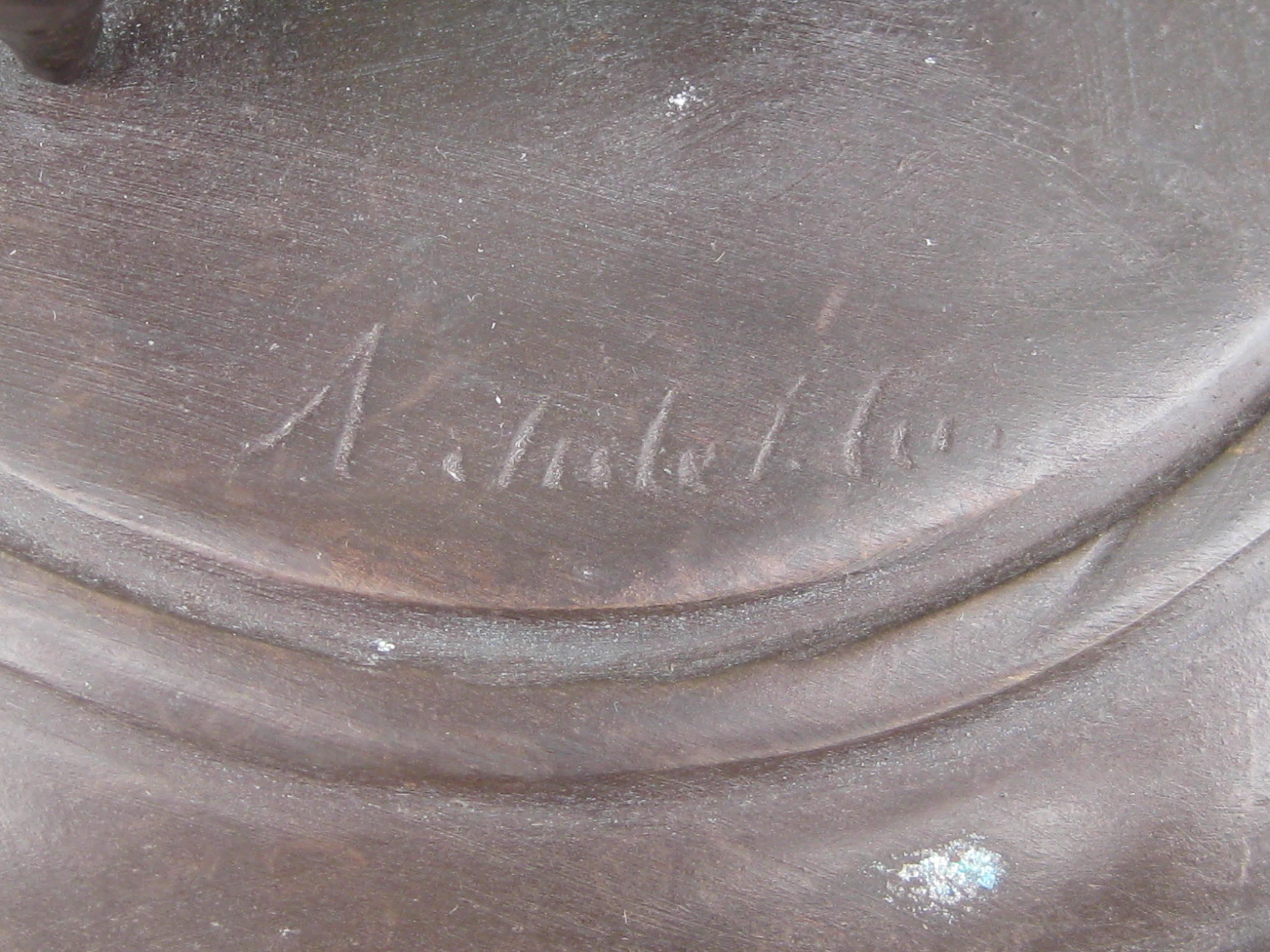Scultura erotica in bronzo degli anni '70, nuda, risicata ed esotica, firmata! Francese? 23