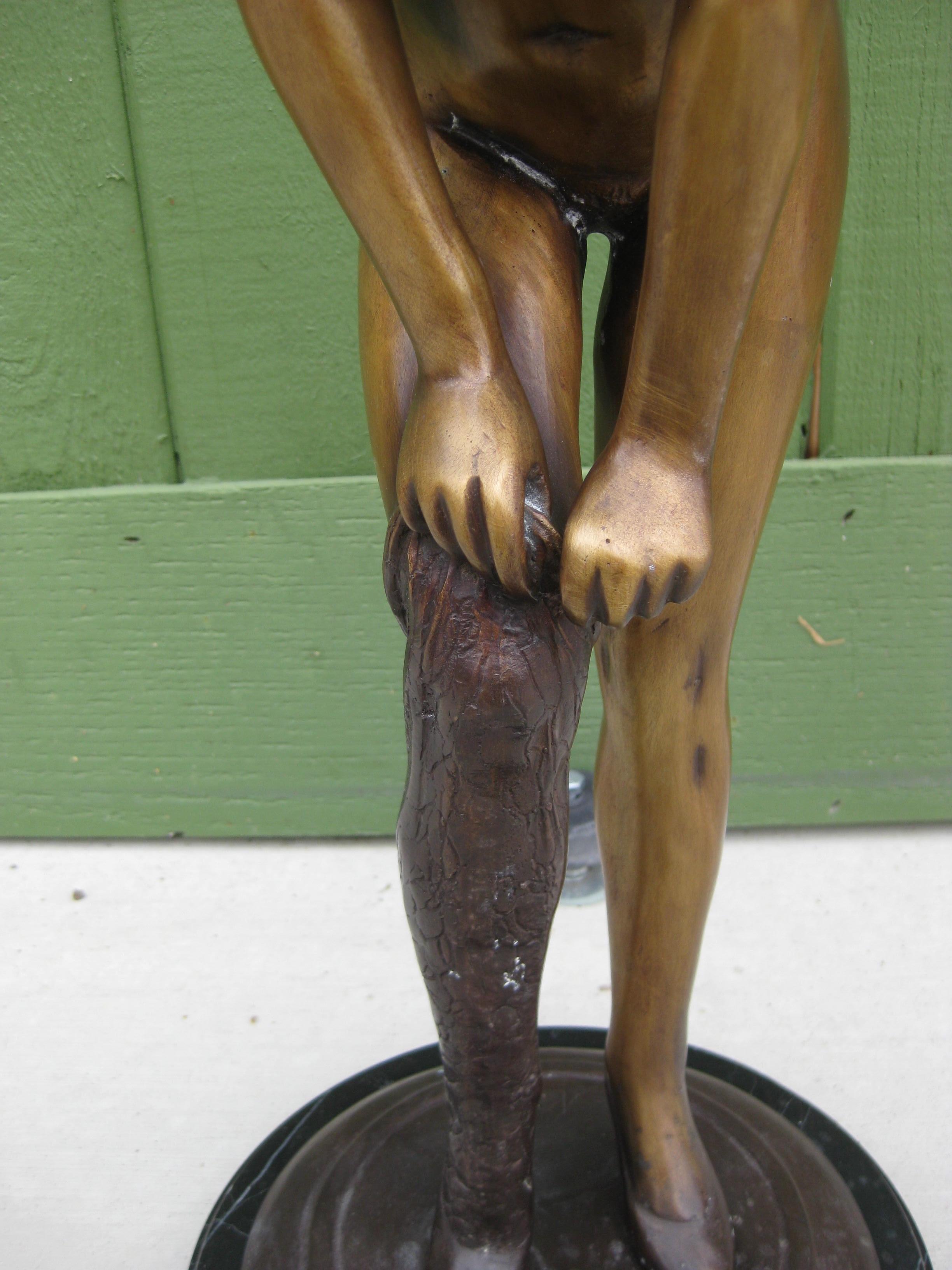 Scultura erotica in bronzo degli anni '70, nuda, risicata ed esotica, firmata! Francese? 23