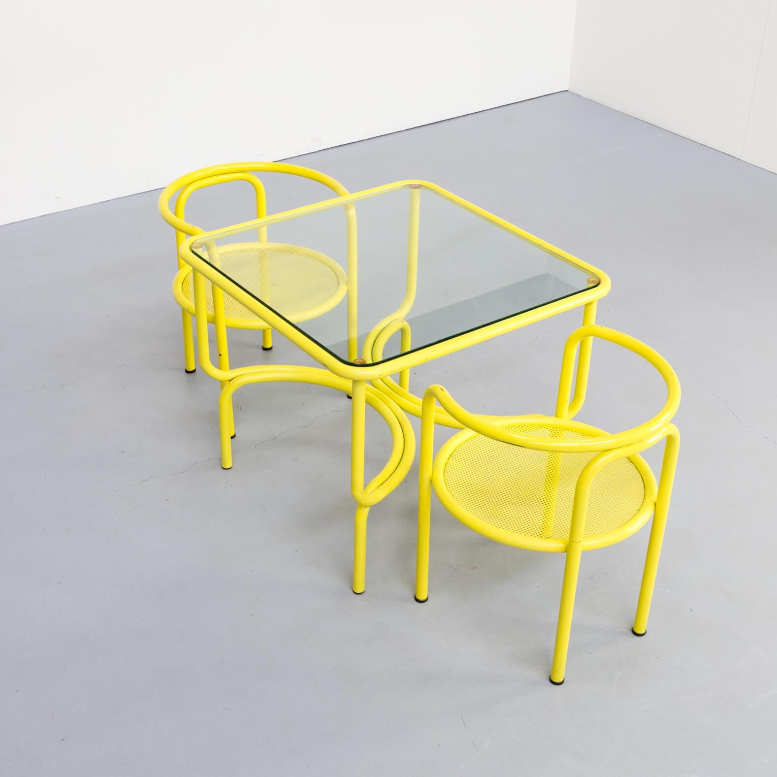 Late 20th Century 1970s Gae Aulenti ‘da Giardino Locus Solus’ Table Set for Poltronova Set of 3 For Sale