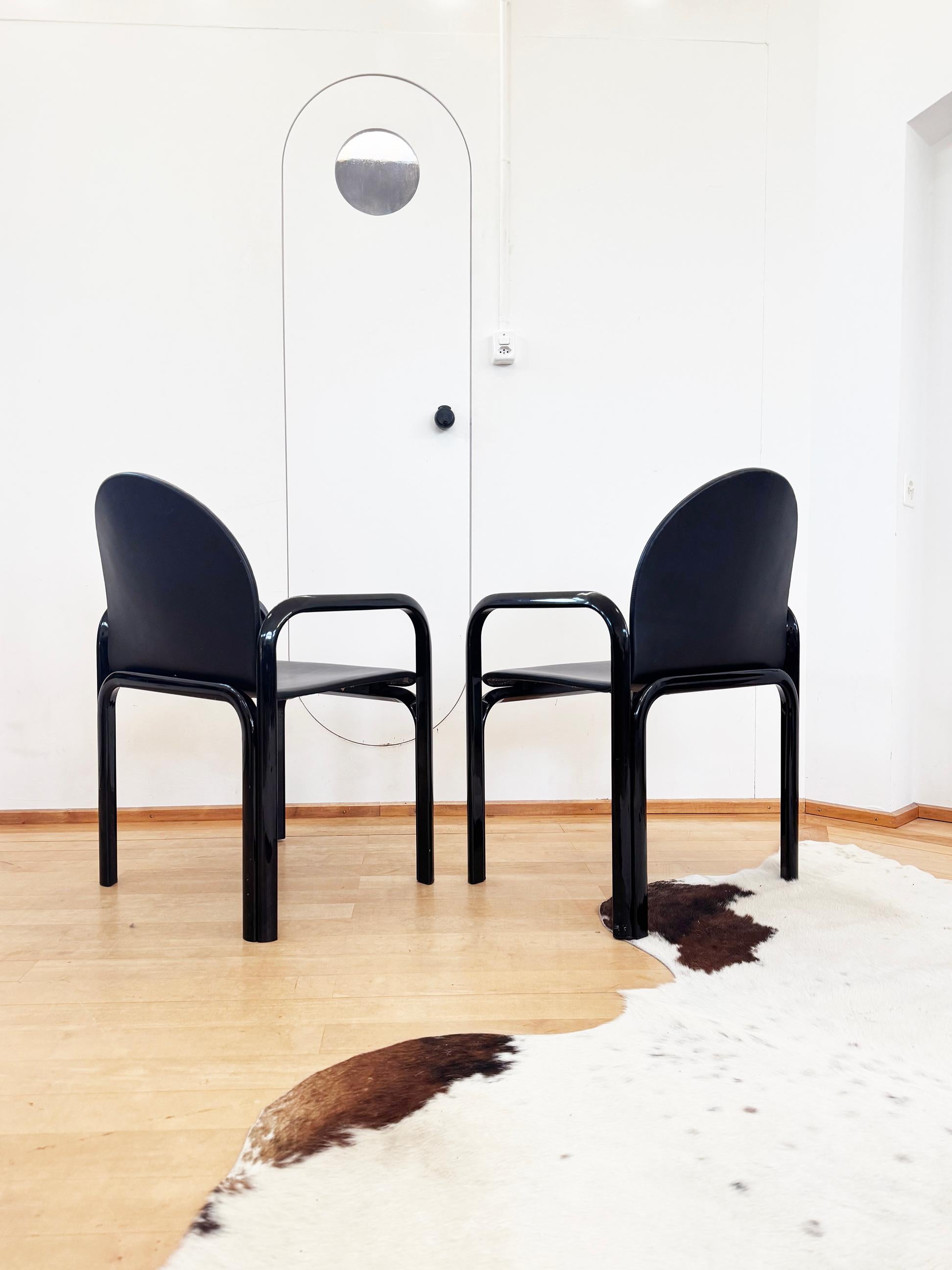 70s Gae Aulenti Knoll Black Orsay Square Mod 54 Table + 4 Blk Leather Chairs SET im Angebot 2