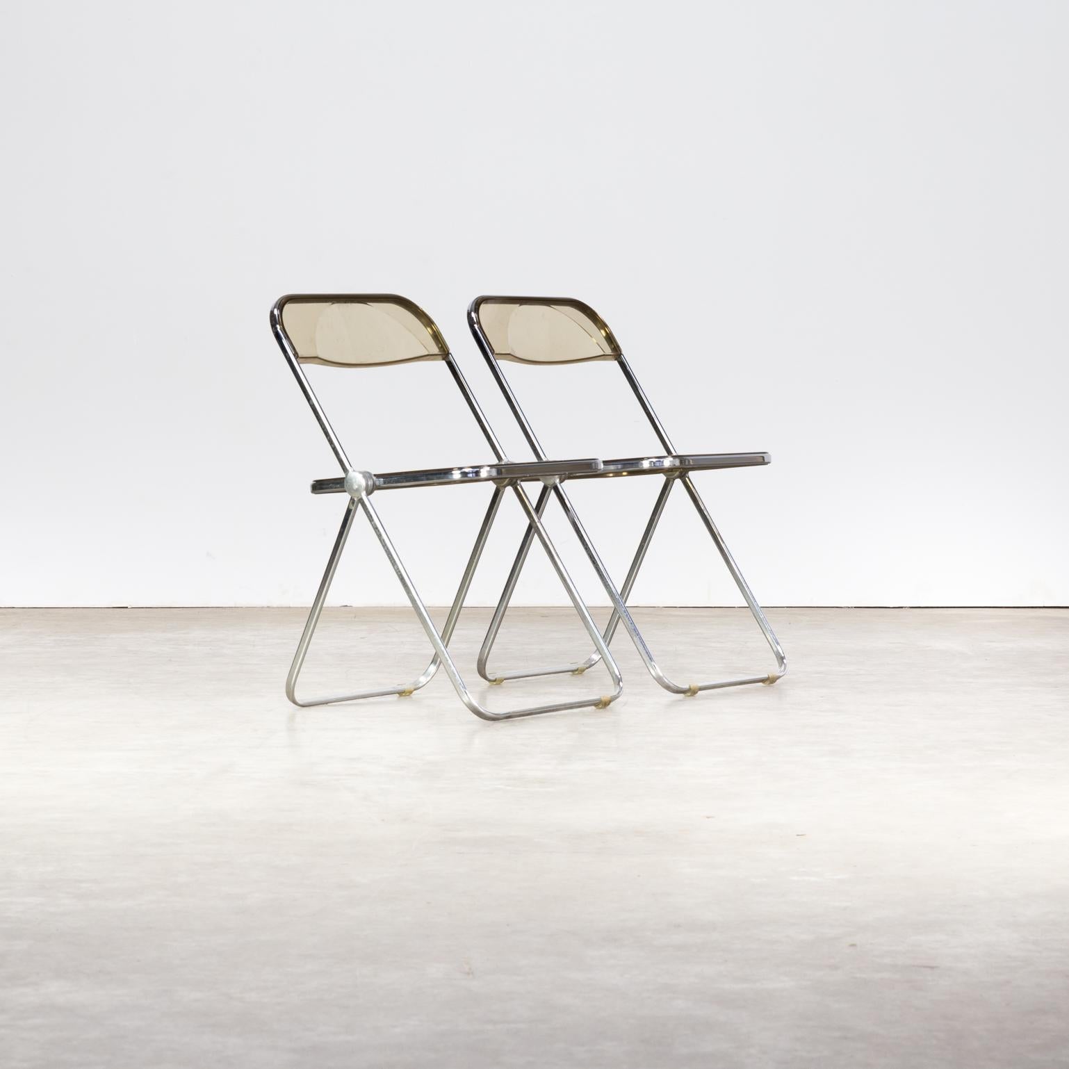 1970s Giancarlo Piretti ‘Plia’ Folding Chair for Castelli Set of 2 In Good Condition For Sale In Amstelveen, Noord