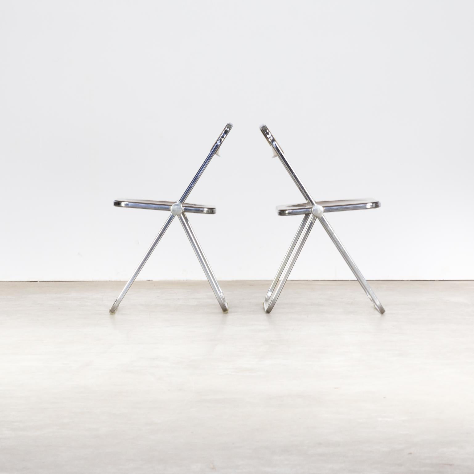 Late 20th Century 1970s Giancarlo Piretti ‘Plia’ Folding Chair for Castelli Set of 2 For Sale