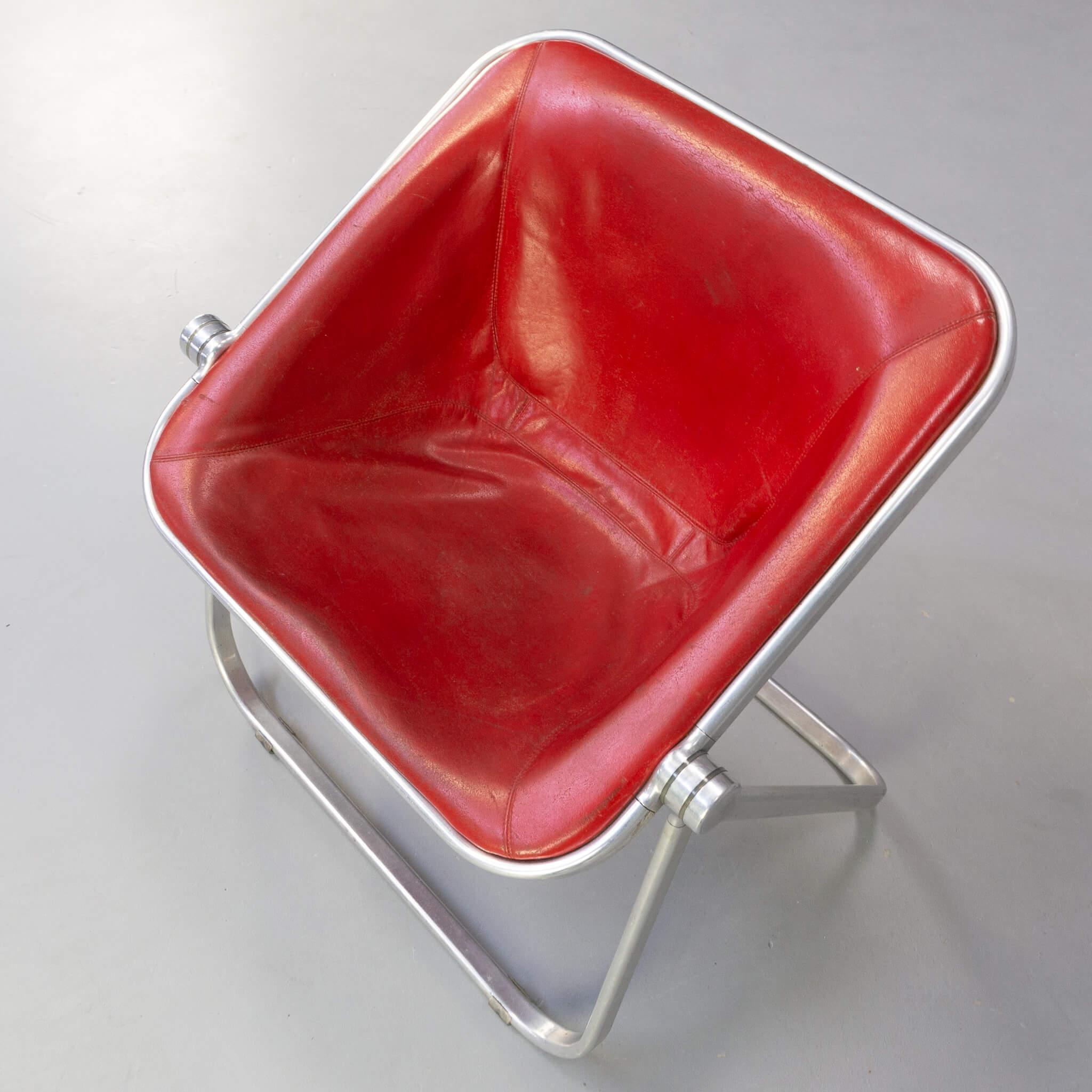 Aluminum 70’s Giancarlo Piretti ‘Plona’ Folding Chair for Castelli
