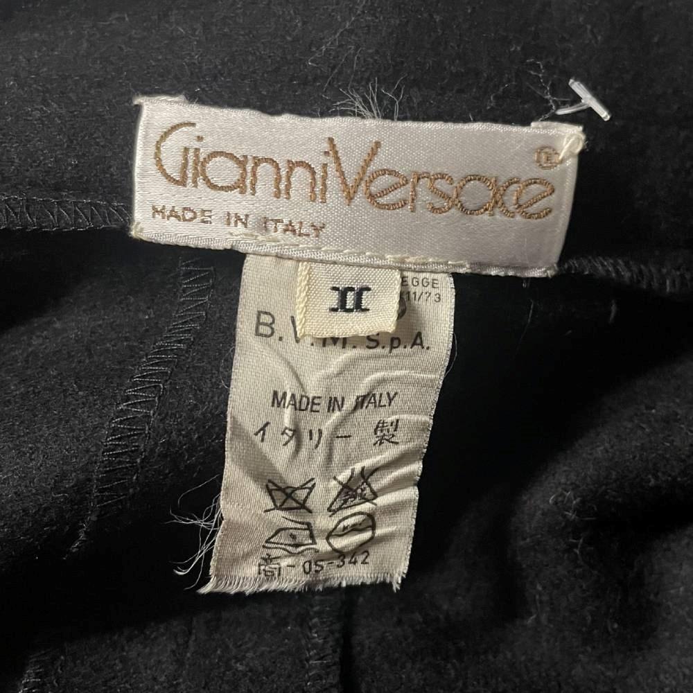 70s Gianni Versace Vintage black wool flared skirt For Sale at 1stDibs