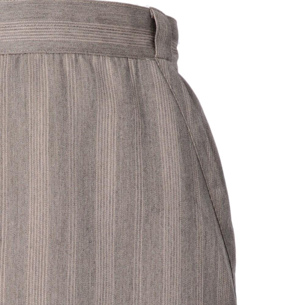 Women's 70s Gianni Versace Vintage striped grey wool knee-length skirt