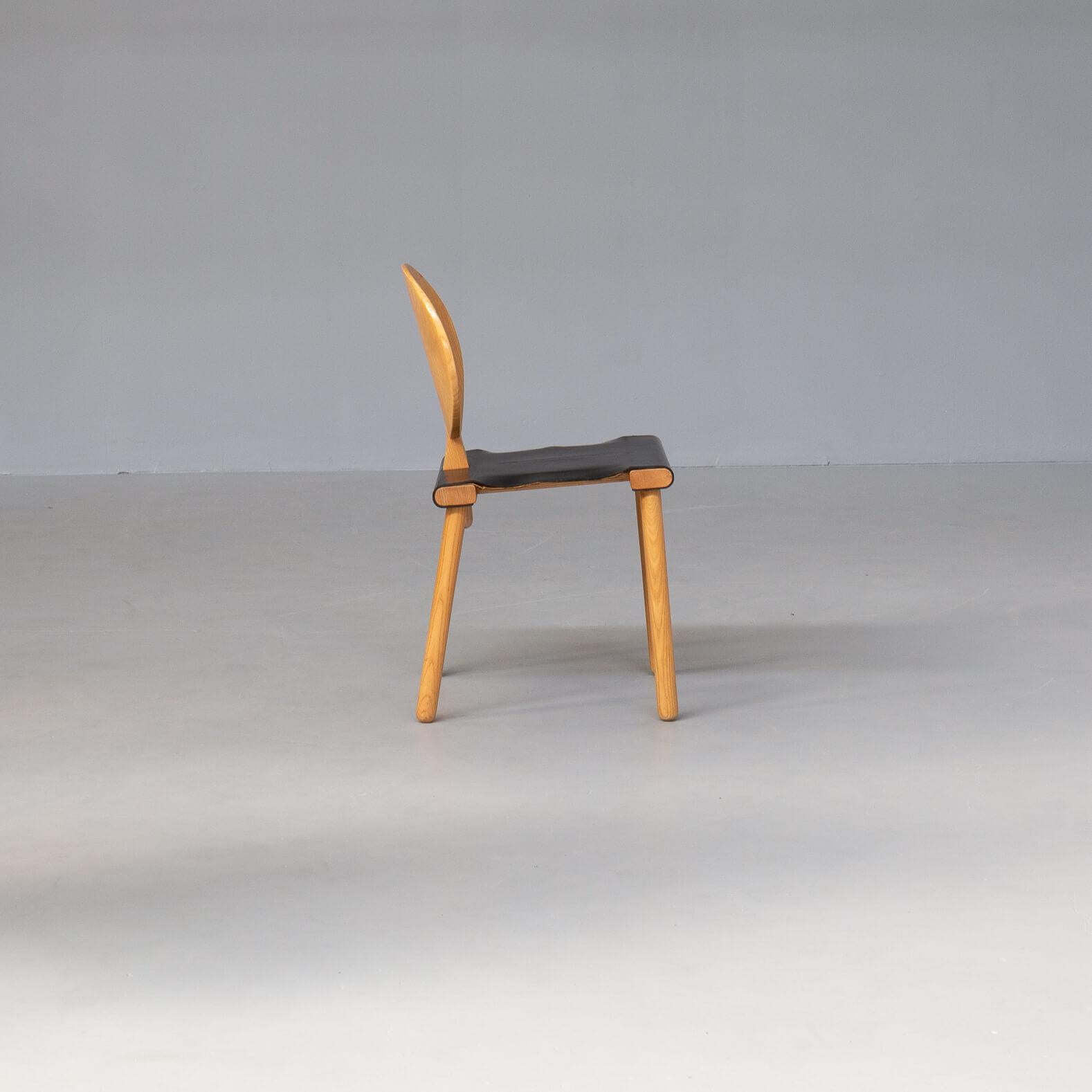 Leather 70s Gigi Sabadin ‘fiona’ Chair for Crassevig Set/6 For Sale