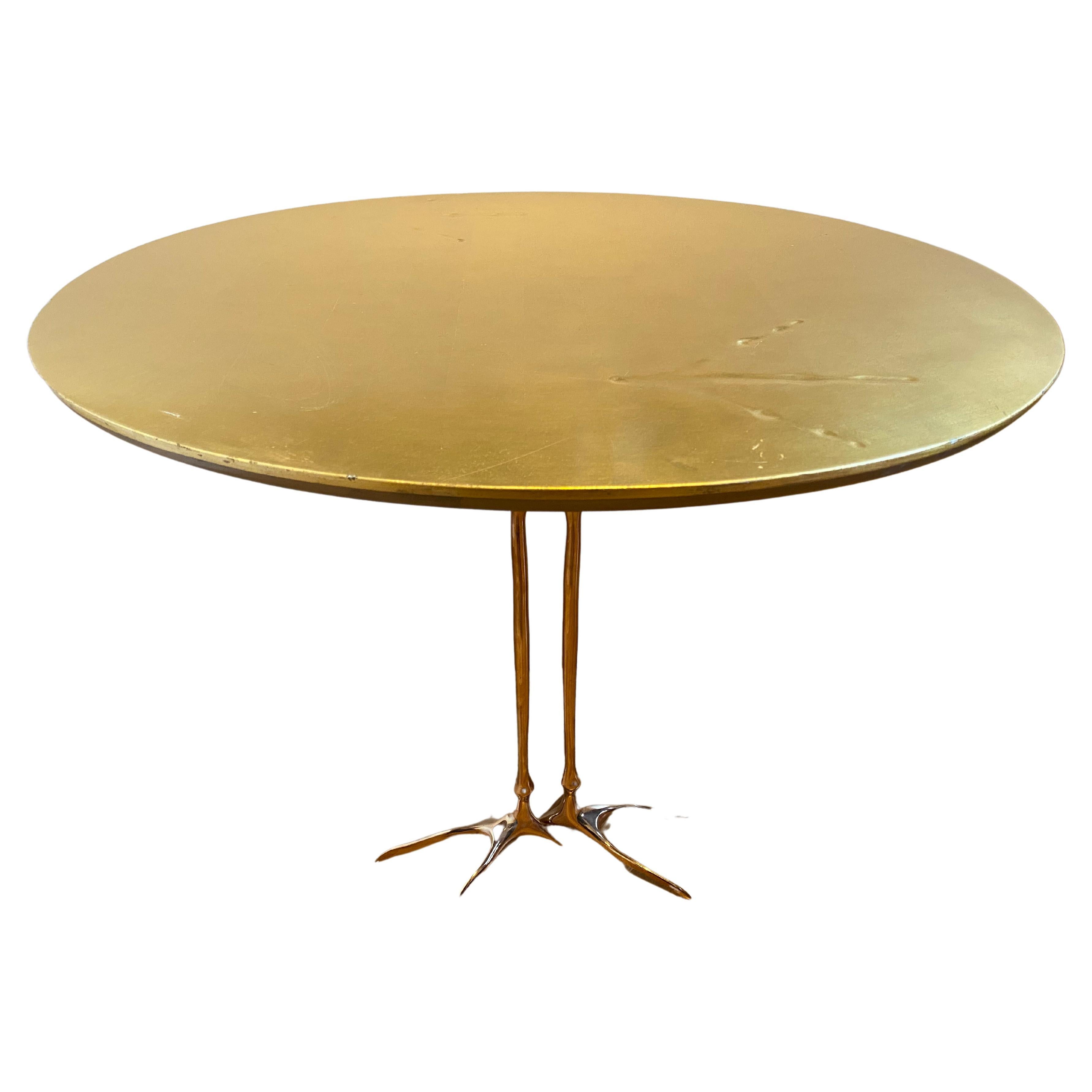 Traccia Gold Leaf, Bird Leg Side Table by Meret Oppenheim at 1stDibs