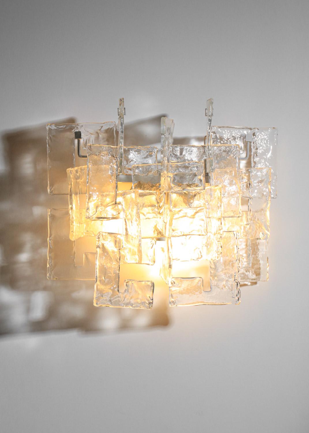 70's glass wall sconce by Carlo Nason for Mazzega 1