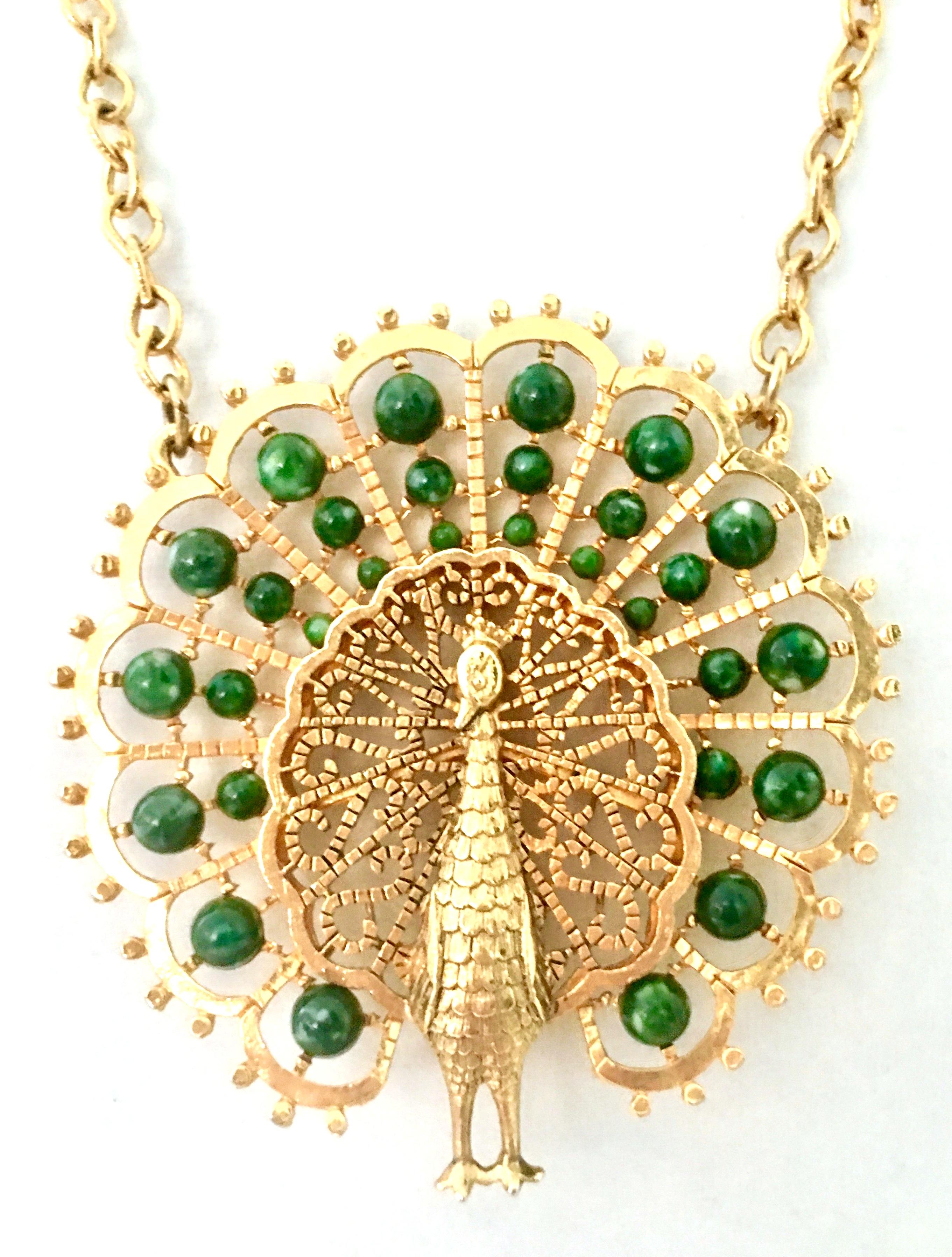 peacock pendant gold