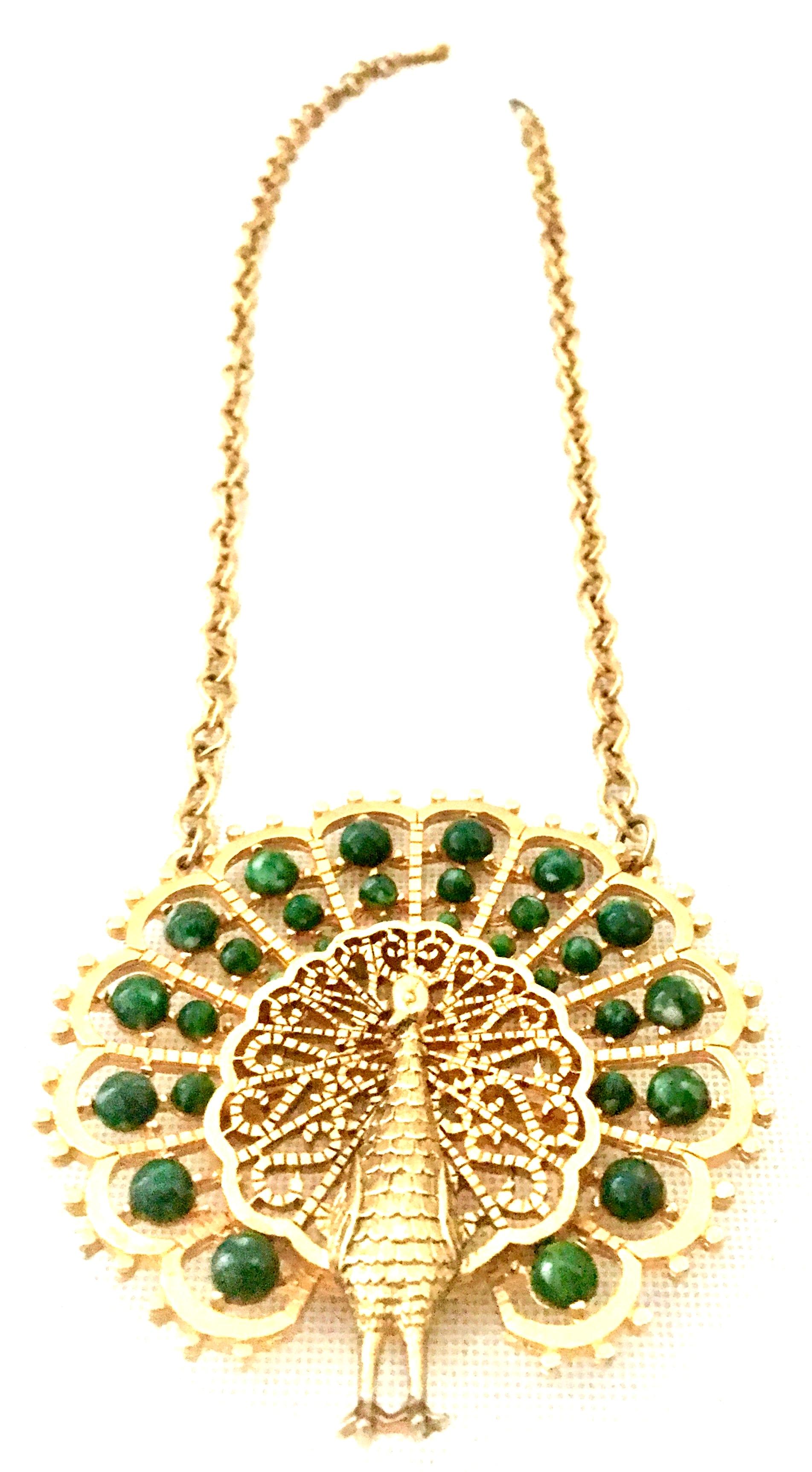 peacock locket gold