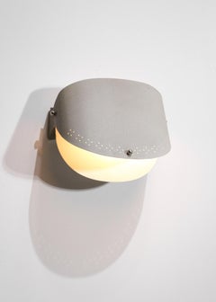70's Grey Swedish Wall Lamp Metal Lacquered Scandinavian Design F311
