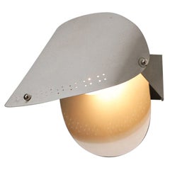 70's Grey Swedish Wall Lamp Metal Lacquered Scandinavian Design F311