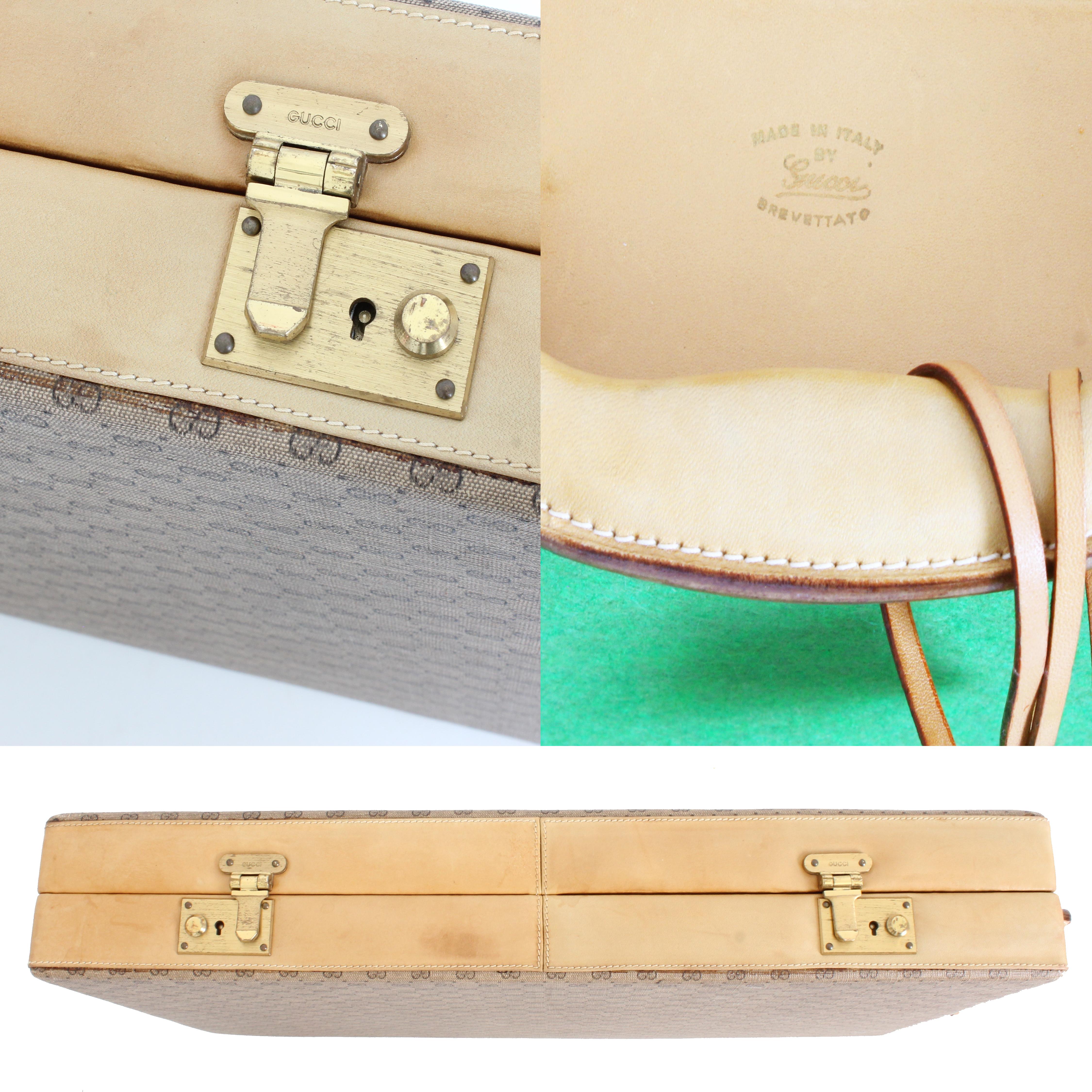 70er Jahre Gucci GG Logo & Pferd Bit Attache Case mit Reise-Roulette-Spiel-Set Rare 6