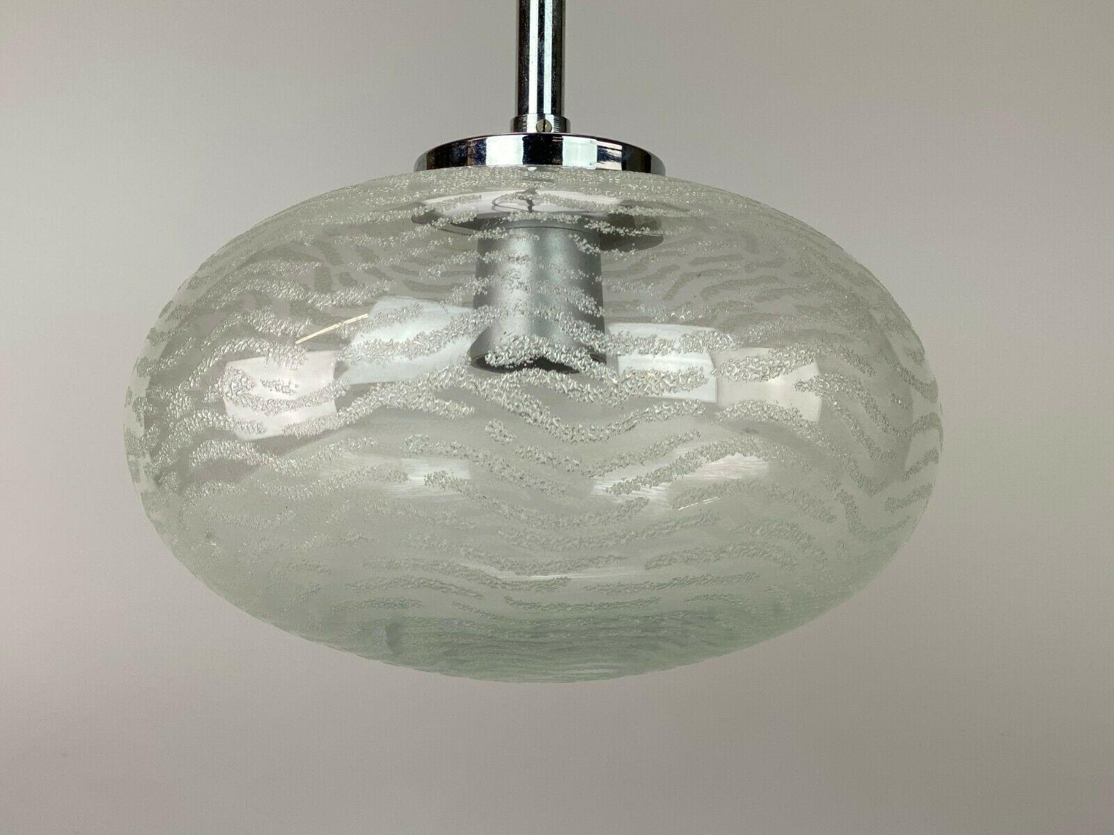 Fin du 20e siècle Lampe à suspension des années 70 Lampe de plafond Lampe de l'ère spatiale en verre Hustadt en vente