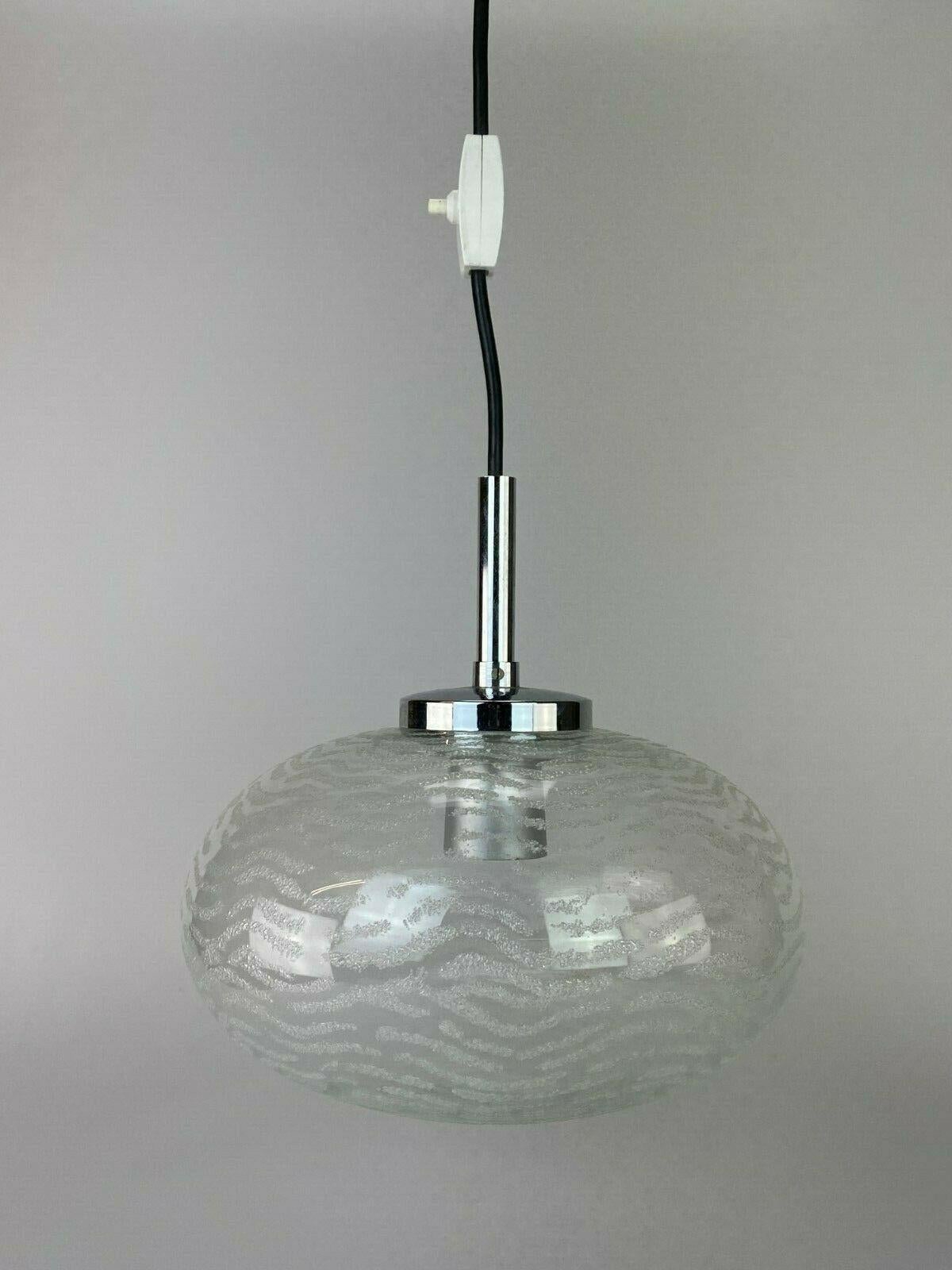 Lampe à suspension des années 70 Lampe de plafond Lampe de l'ère spatiale en verre Hustadt en vente 1
