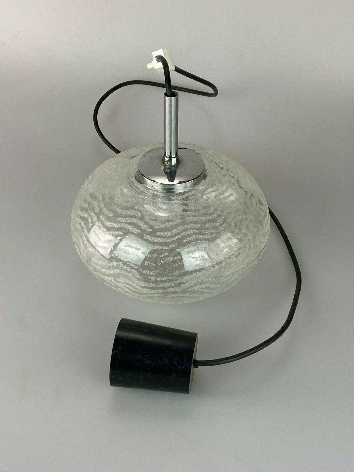 Lampe à suspension des années 70 Lampe de plafond Lampe de l'ère spatiale en verre Hustadt en vente 2