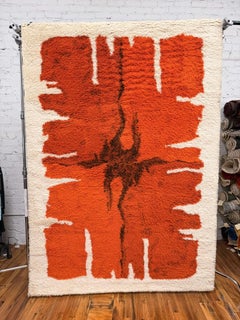 70s Hojer Eksport Wilton Joker UNUSED Danish Rya Rug Mid Century Modern Wool