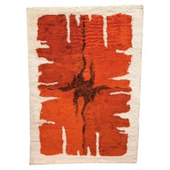 70s Hojer Eksport Wilton Joker UNUSED Danish Rya Rug Mid Century Modern Wool