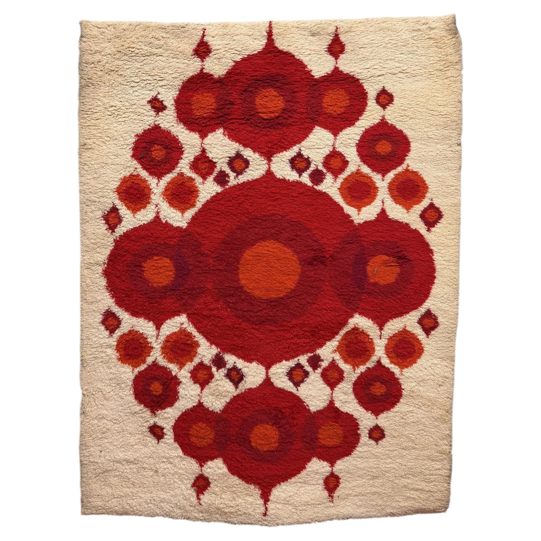 Tappeto Hojer Eksport Wilton anni '70, INUTILE, Tappeto Rya danese, Moderno, metà secolo, Lana