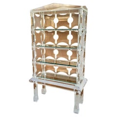 Vintage 70's Huge Lucite Display Case Etagere Bookcase Shelves