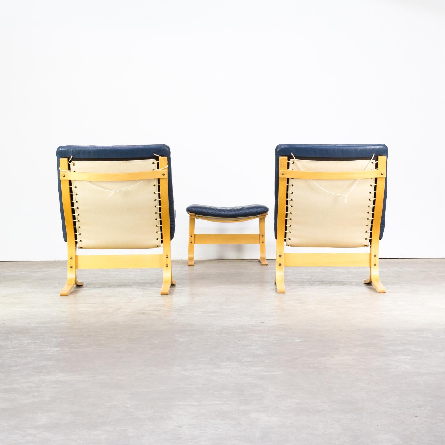1970s Ingmar Relling ‘Siesta’ Fauteuil for Westnofa Set of 2 and Ottoman For Sale 1
