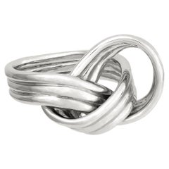 70s Inspired Braid Ring in Recycled Silver (Large)